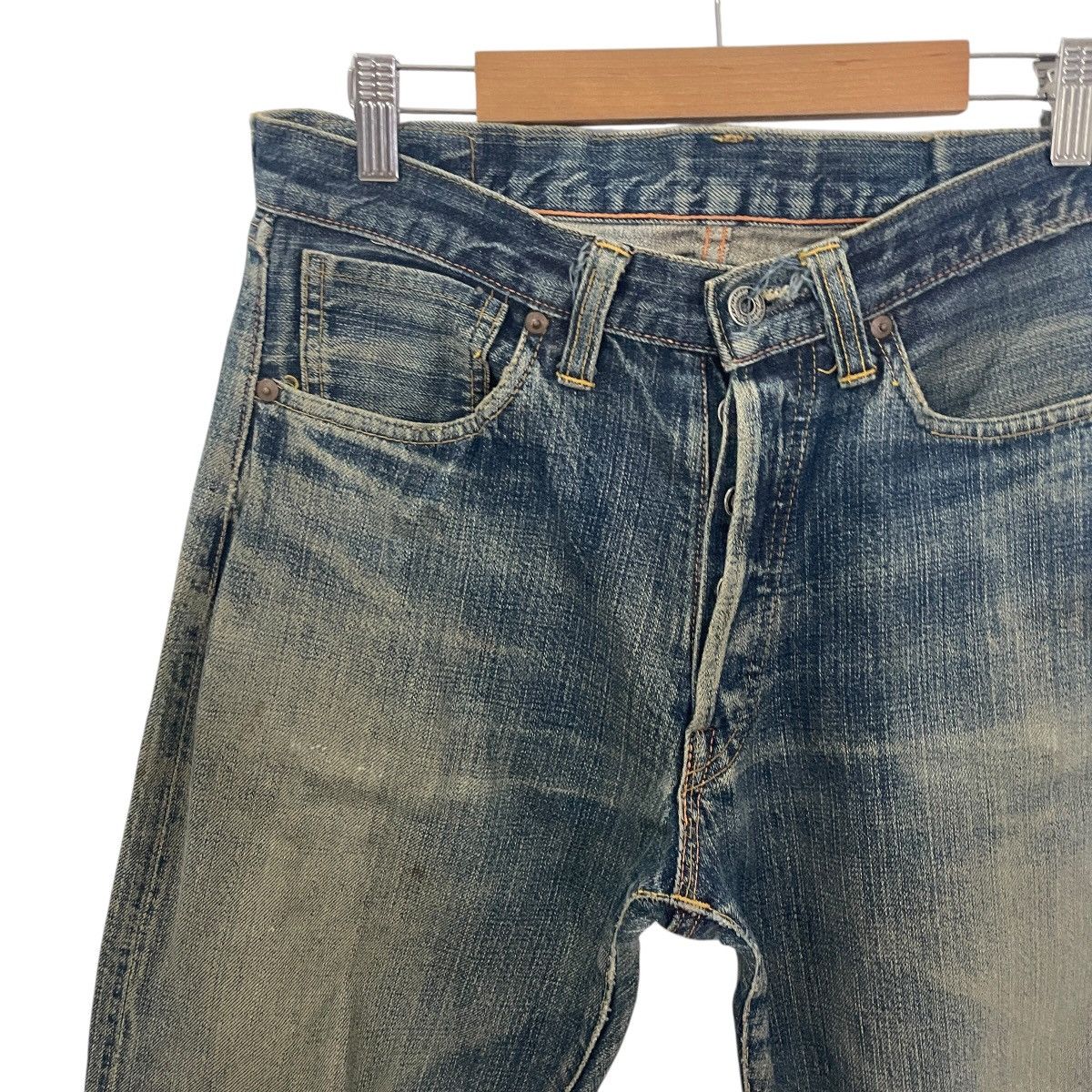 The Real McCoy's Vintage Mccoy Work Clothing Distressed Selvedge Denim Size US 31 - 3 Thumbnail