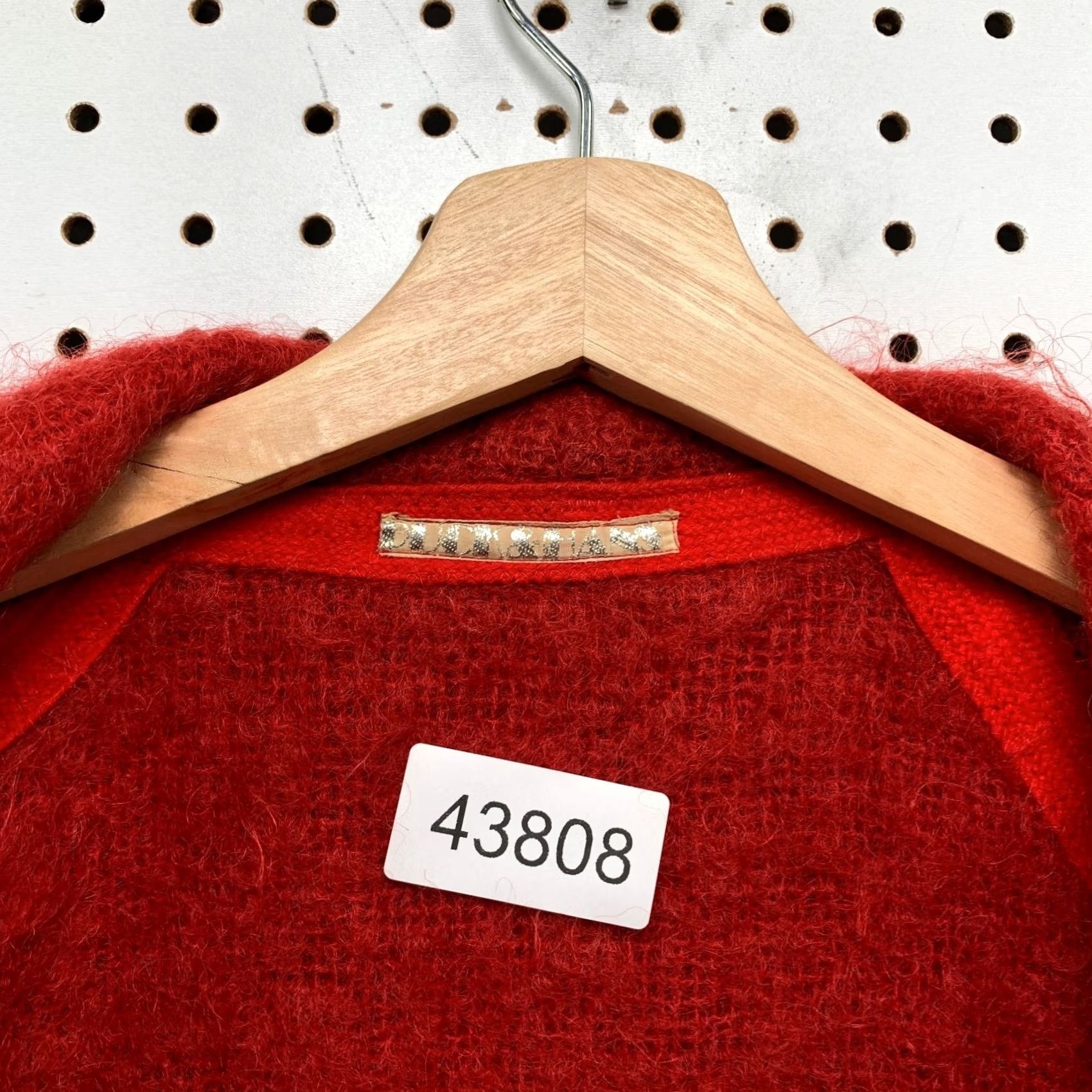 Vintage VINTAGE Duck & Hans Red Mohair Open Front Wrap Shawl Long Womens Large Shawl Wrap Mohair Red Winter Casual Women Size L / US 10 / IT 46 - 4 Thumbnail