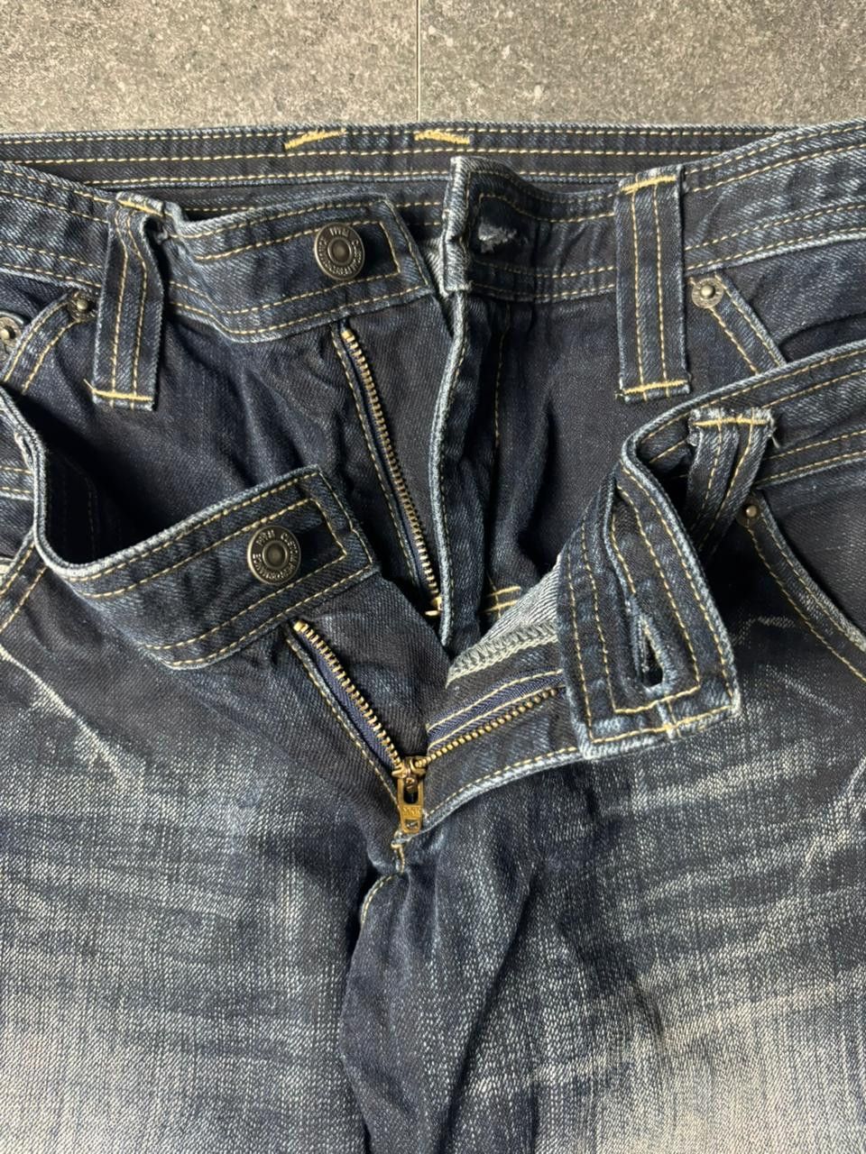 PPFM Double Waist Leather Pocket Claw Marks Jeans Size US 32 / EU 48 - 4 Thumbnail