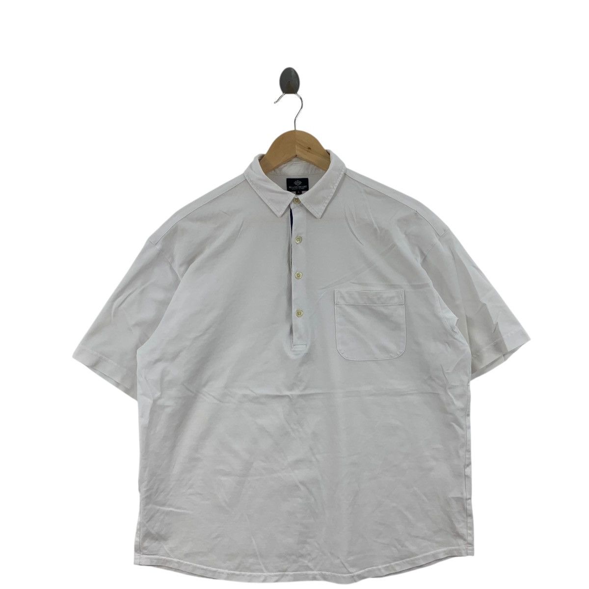 Beams Plus Vintage BEAMS PLUS HEART Collection Baggy Polo Tee Shirt Size L / US 10 / IT 46 - 4 Thumbnail
