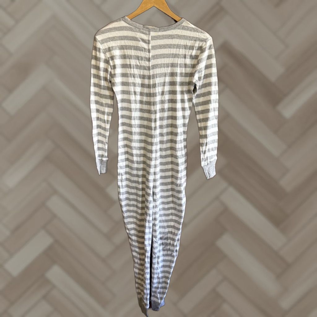 Vintage VINTAGE Blis Womens Gray Striped One Piece Pajamas Long Sleeve Size Small NWT Size S / US 4 / IT 40 - 1 Thumbnail