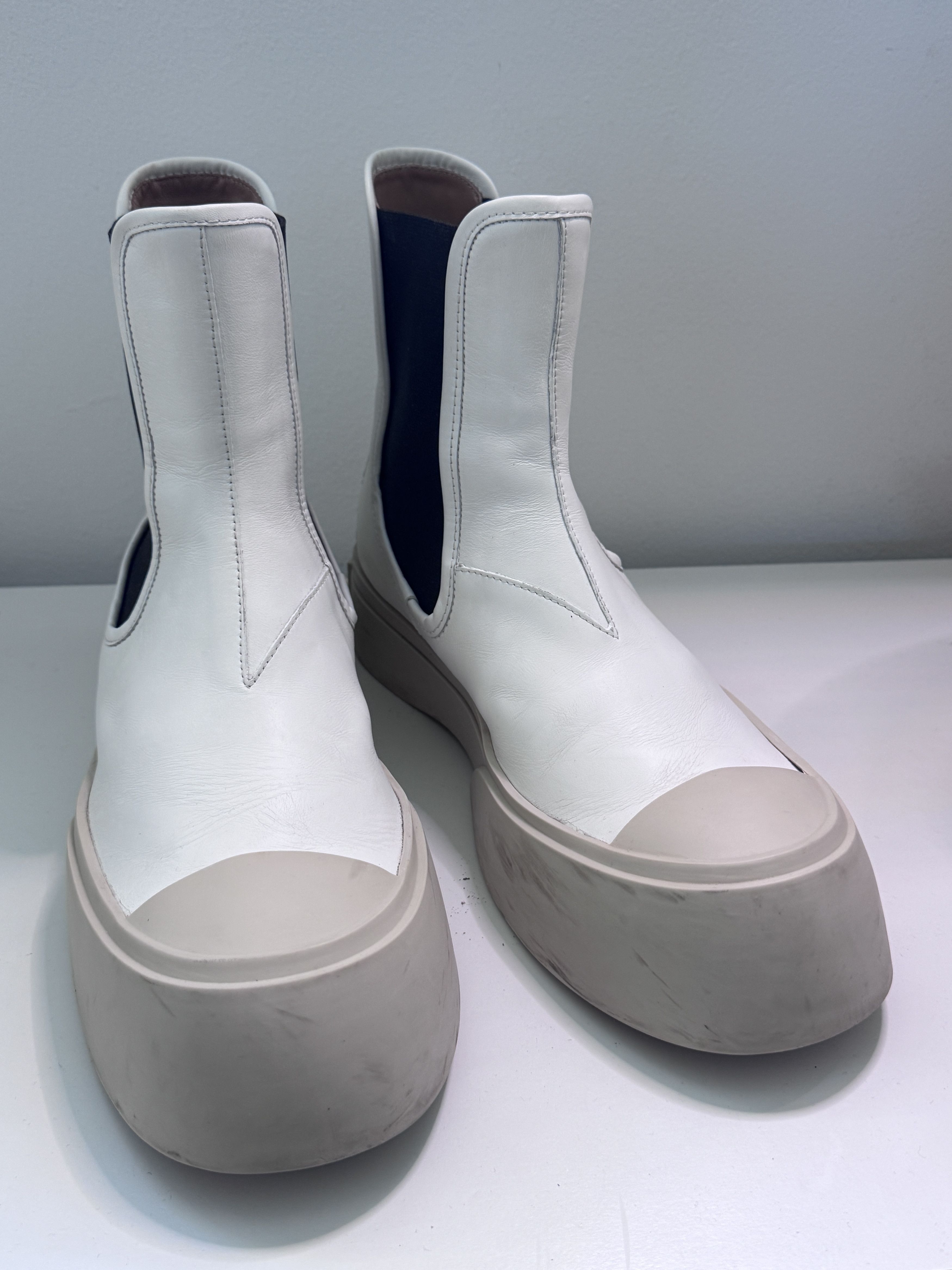 Marni Marni Pablo Chelsea Boots White Leather IT 41 Size US 11 / IT 41 - 3 Thumbnail