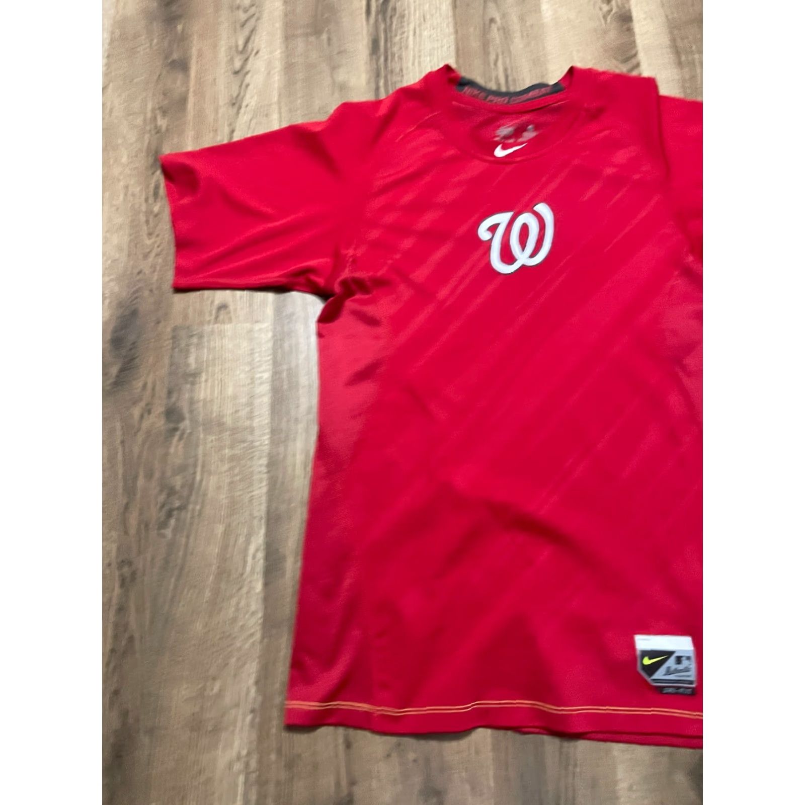 Nike Nike Shirt Men's Small Red Washington Nationals MLB Athletic Pro Combat Shirt Short Sleeve White, Nike Mens Small T-Shirt Size US S / EU 44-46 / 1 - 3 Thumbnail