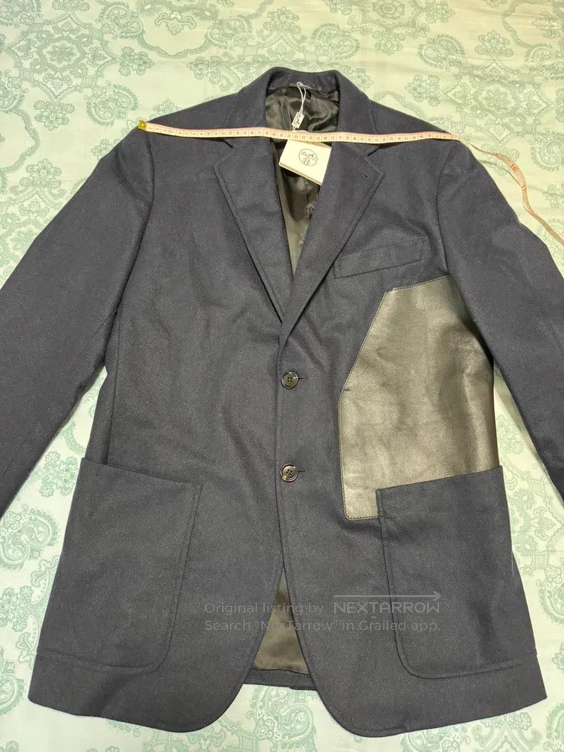 Hermes Hermes Wool Leather Blazer Jacket, 100% Wool + Calf Leathe Size 50R - 3 Thumbnail