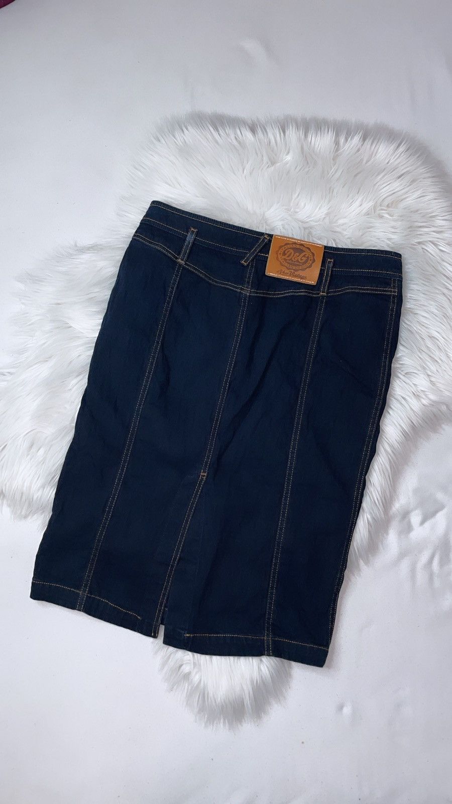 Dolce & Gabbana × Vintage vintage monogram denim midi skirt D&G Size 29" - 2 Thumbnail