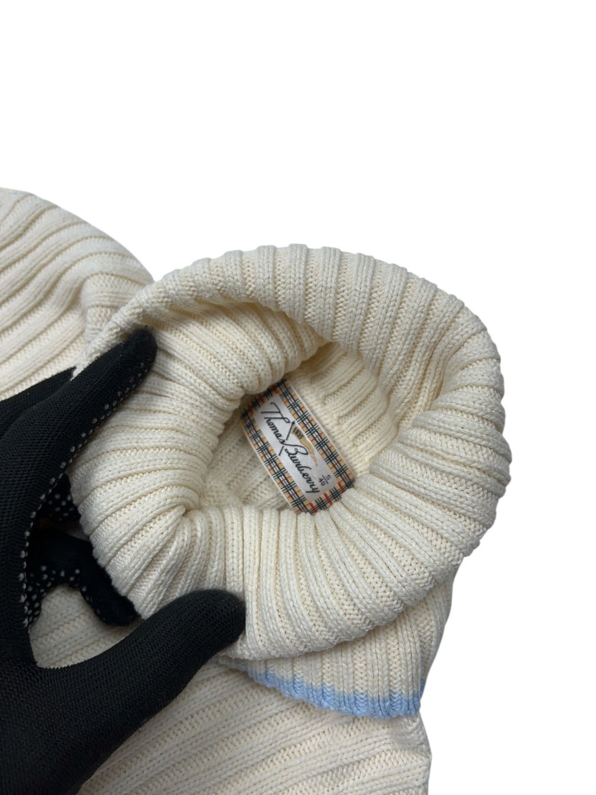Burberry × Vintage Vintage Thomas Burberry Turtle Neck Ribbed Sweater Size S / US 4 / IT 40 - 5 Thumbnail