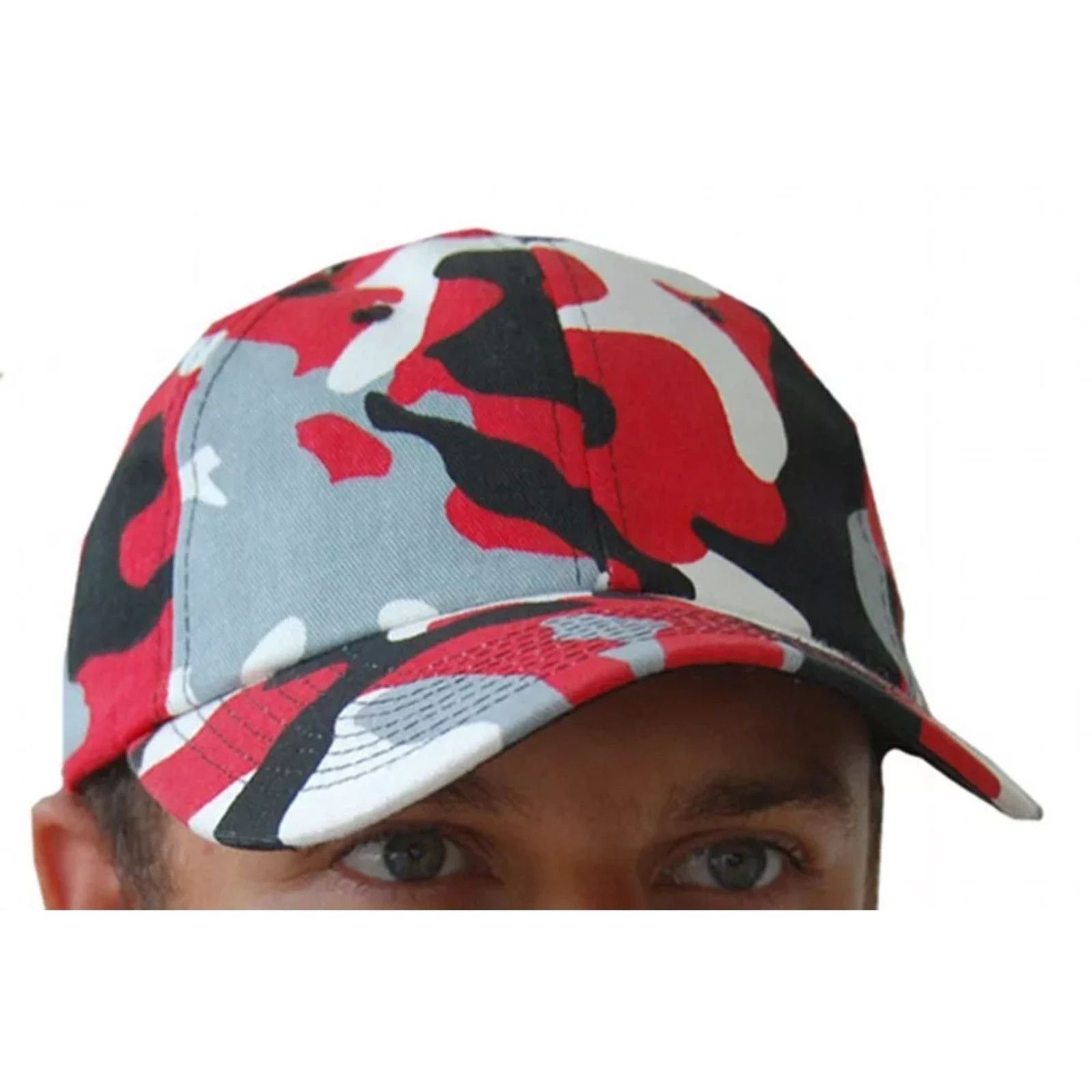 Other Baseball Cap - Adjustable - Red/White/Gray/Black Patterned Size ONE SIZE - 5 Thumbnail