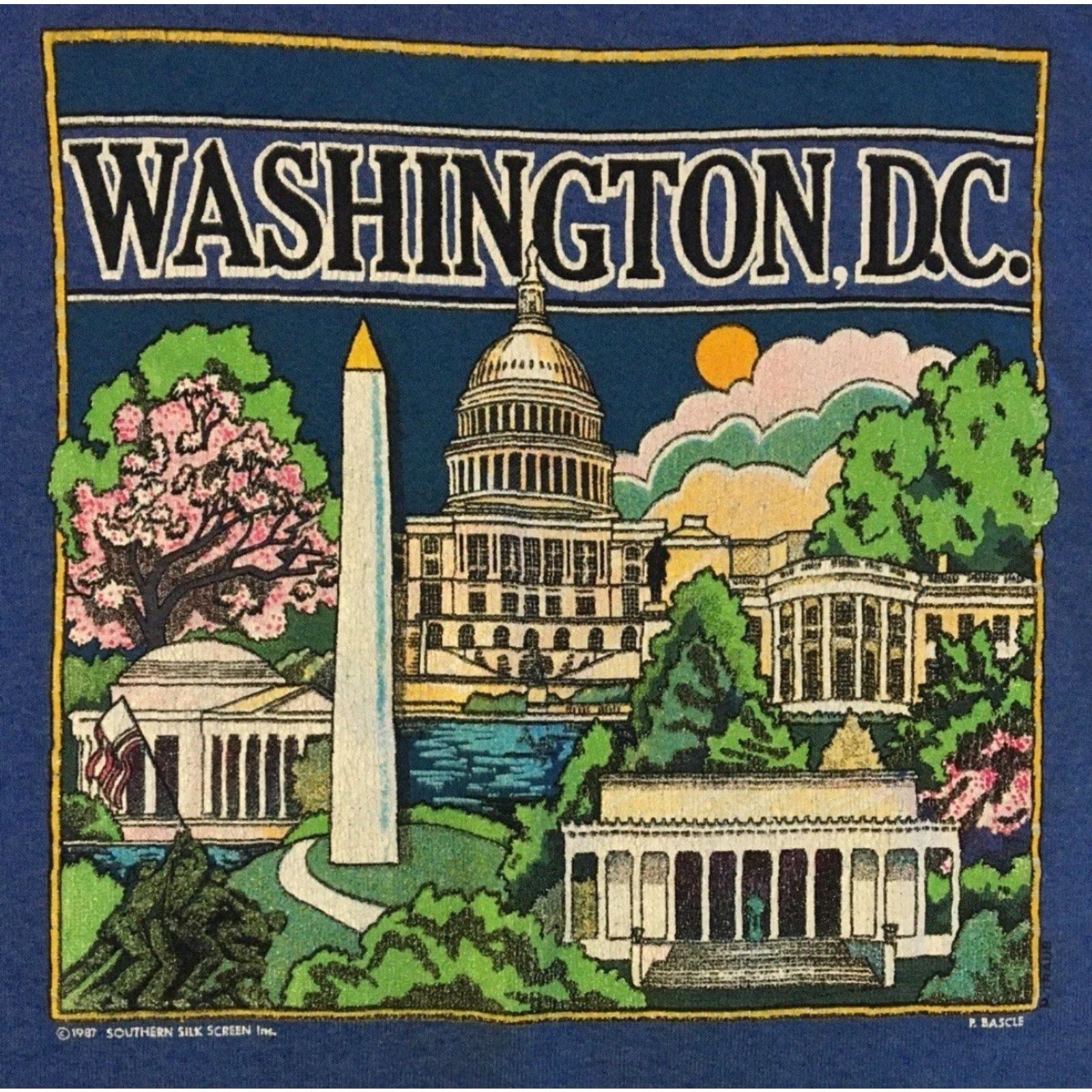Vintage VINTAGE Government Washington DC Faded Distressed Sweatshirt Hoodie Men S White Blue 80s Grunge USA USA Size US S / EU 44-46 / 1 - 2 Thumbnail