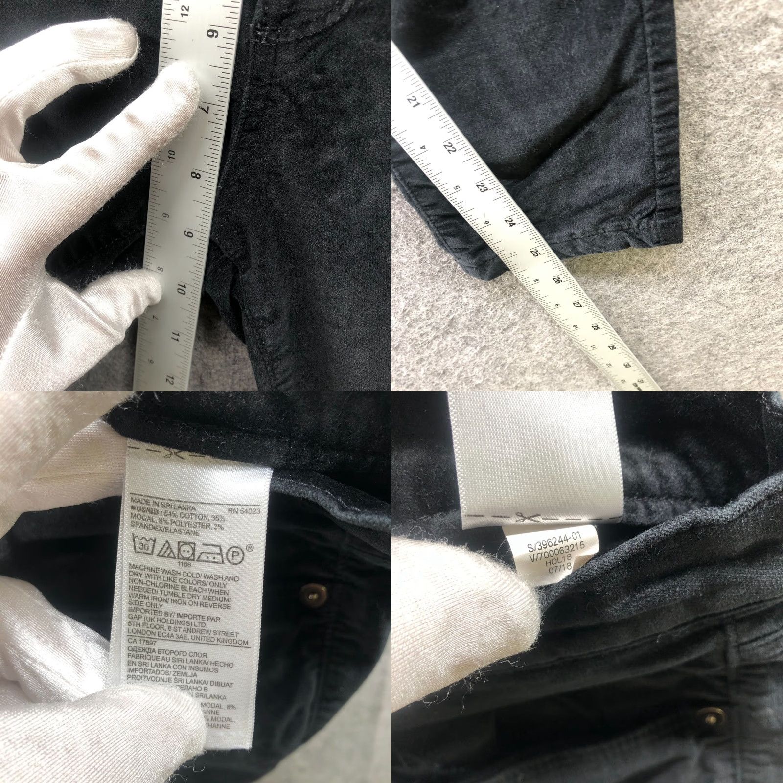 Banana Republic Banana Republic Pants Womens 27 Black Velvet Skinny Mid Rise Stretch Size 27" / US 4 / IT 40 - 8 Thumbnail