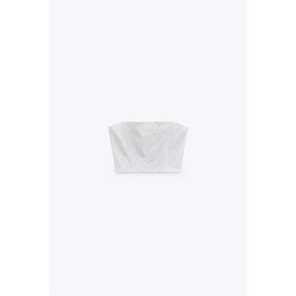 Zara Zara Rhinestone strapless top Size XS / US 0-2 / IT 36-38 - 6 Thumbnail