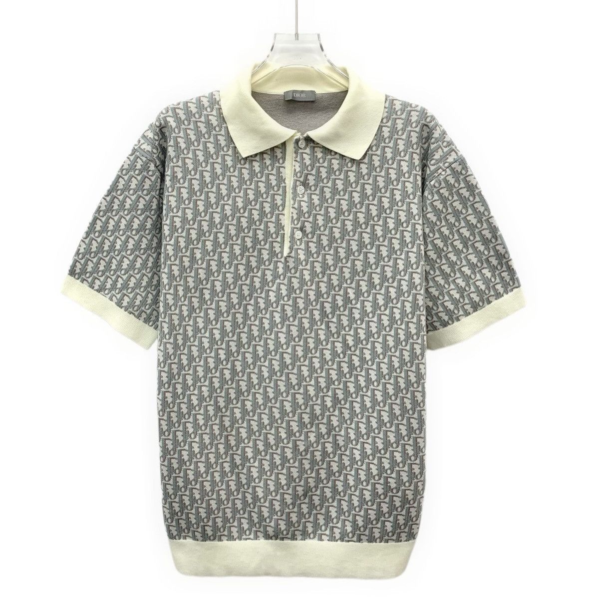 Dior Gray Patterned Short Sleeve Polo Top XS Size US XS / EU 42 / 0 - 1 Thumbnail