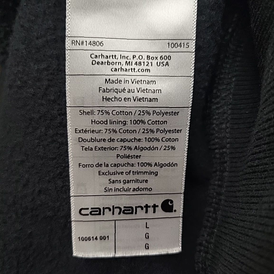 Carhartt VINTAGE Carhartt Hoodie Mens Large Black Rain Defender Loose Fit Heavyweight Sweatshirt Size US L / EU 52-54 / 3 - 6 Thumbnail