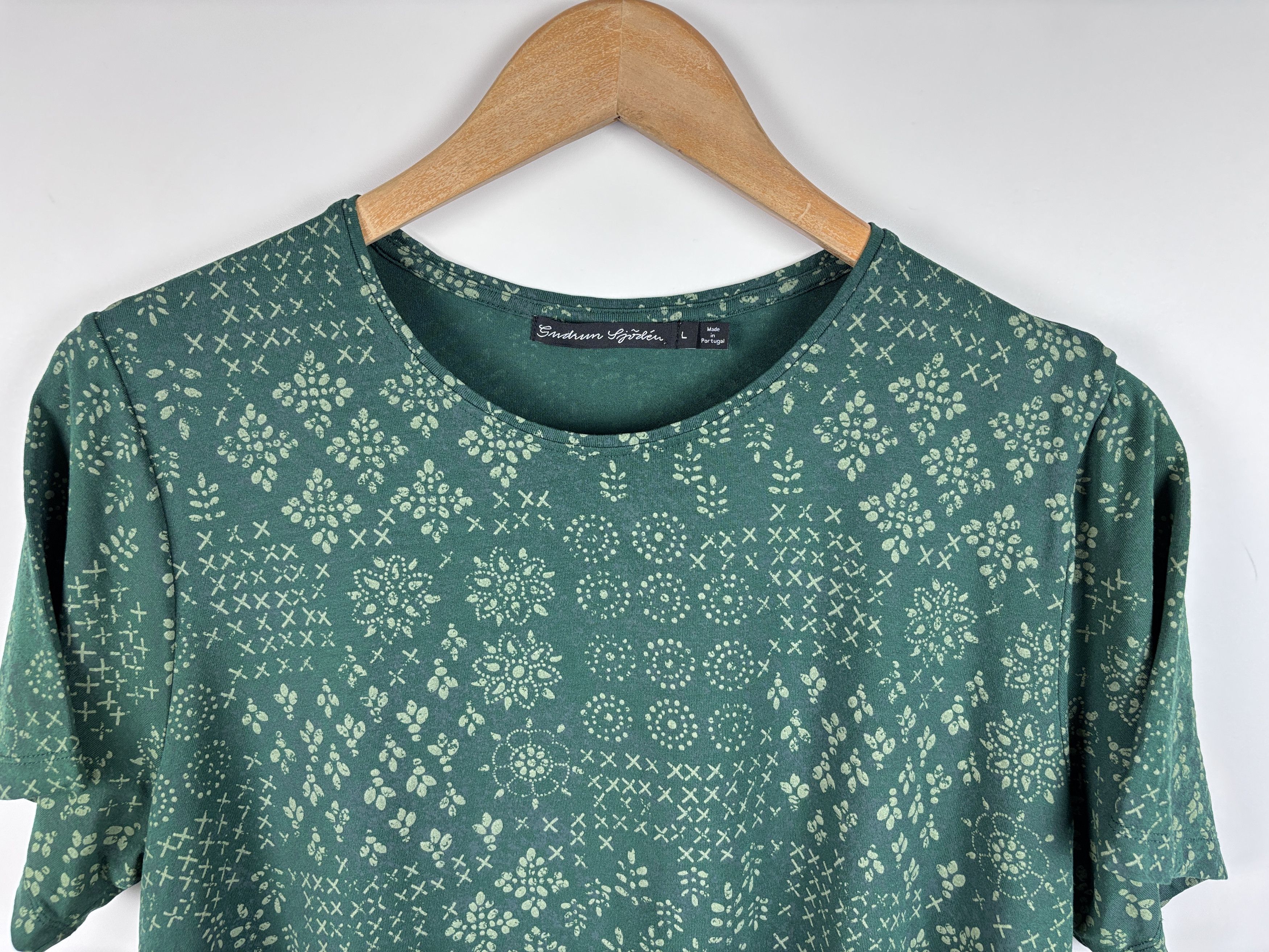 Gudrun Sjoden Womens Gudrun Sjoden Micro Modal Green Top T-Shirt Size L Size L / US 10 / IT 46 - 2 Thumbnail
