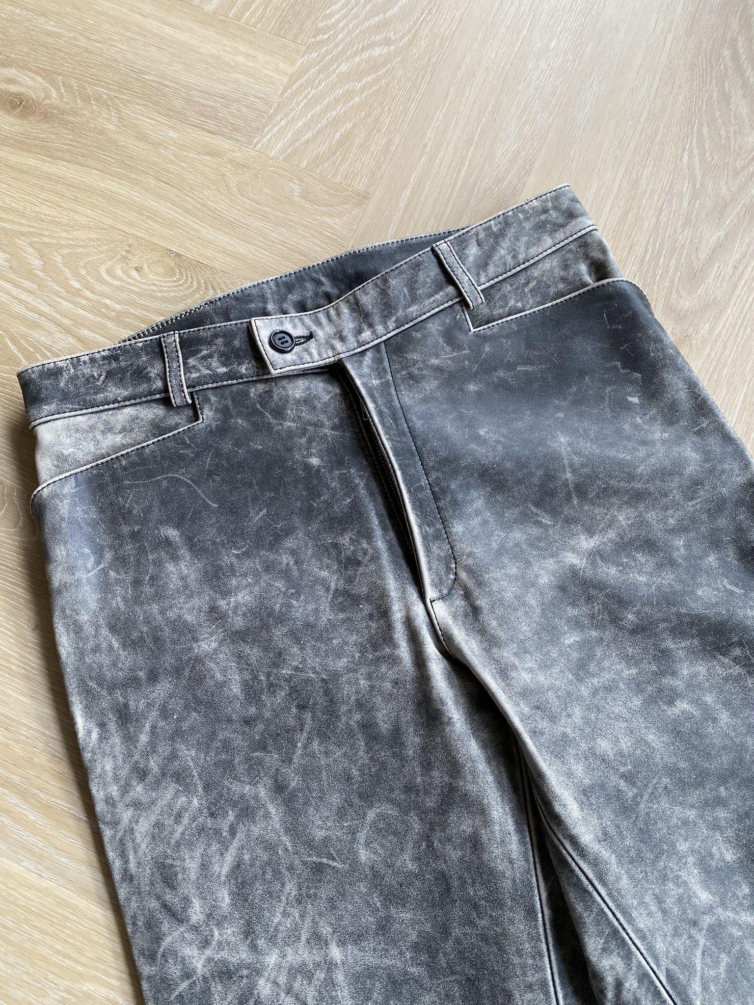 Martin Asbjorn $1035 - Distressed Leather - Flared Trousers Size US 30 / EU 46 - 8 Thumbnail