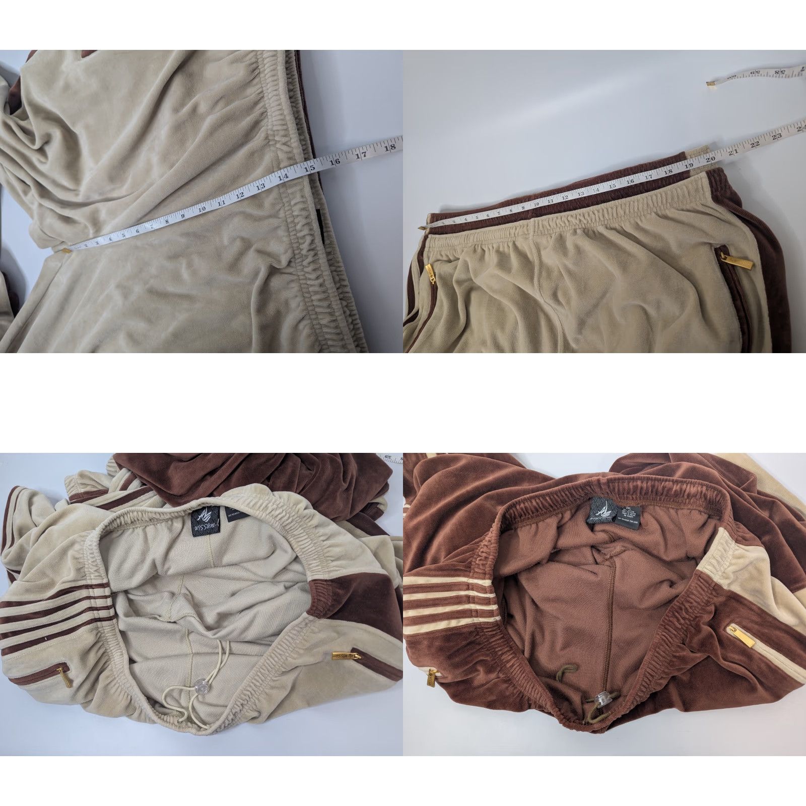 Velour VINTAGE Al Wissam Tracksuit Velour Brown Beige 3XL Men Hip Hop Streetwear Jacket Pants Set Velour Insulated Long Sleeve Brown Big & Tall Mens Size US 39 - 11 Thumbnail