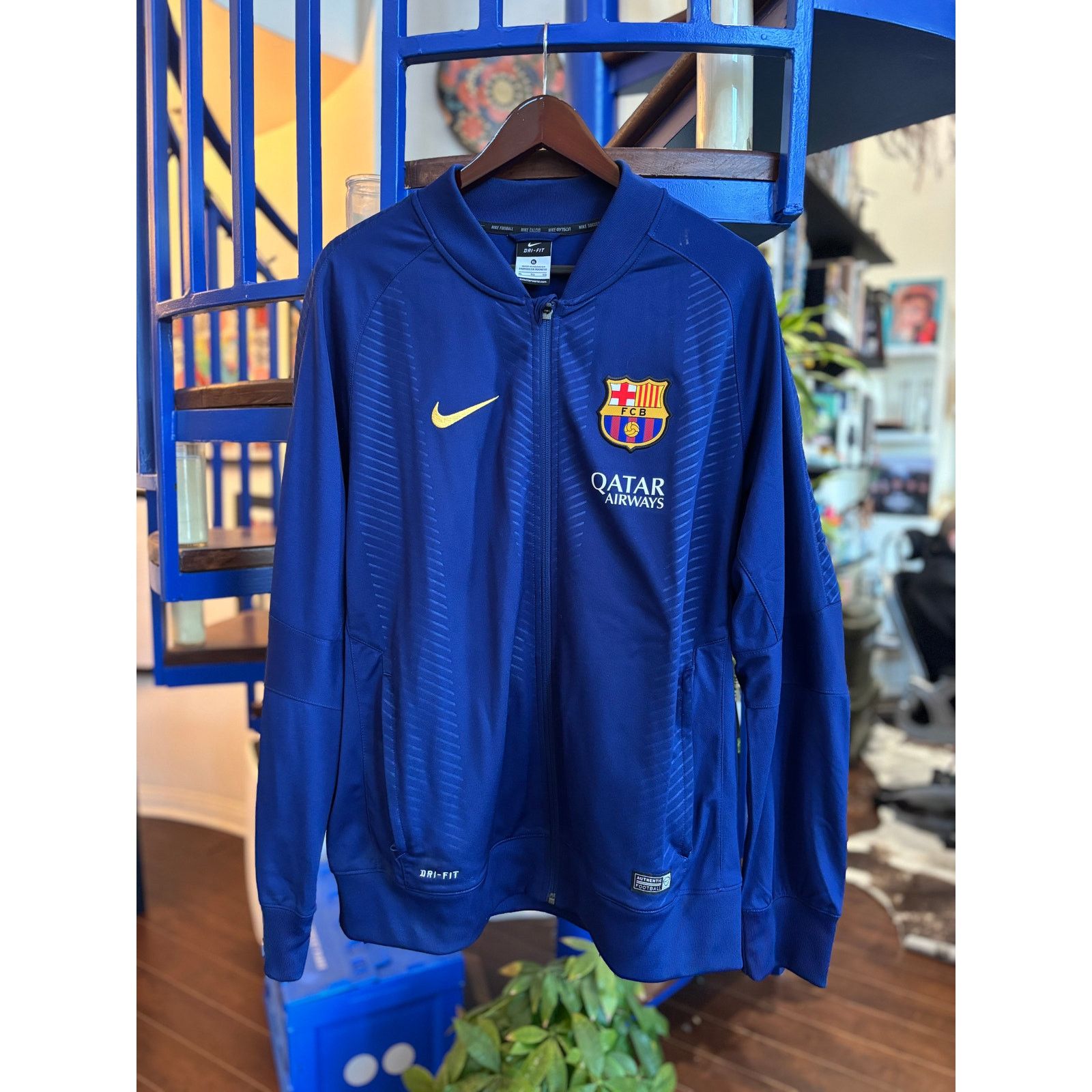 Nike FC Barcelona Nike Blue Dri-Fit Track Jacket Size XL Size US XL / EU 56 / 4 - 1 Thumbnail