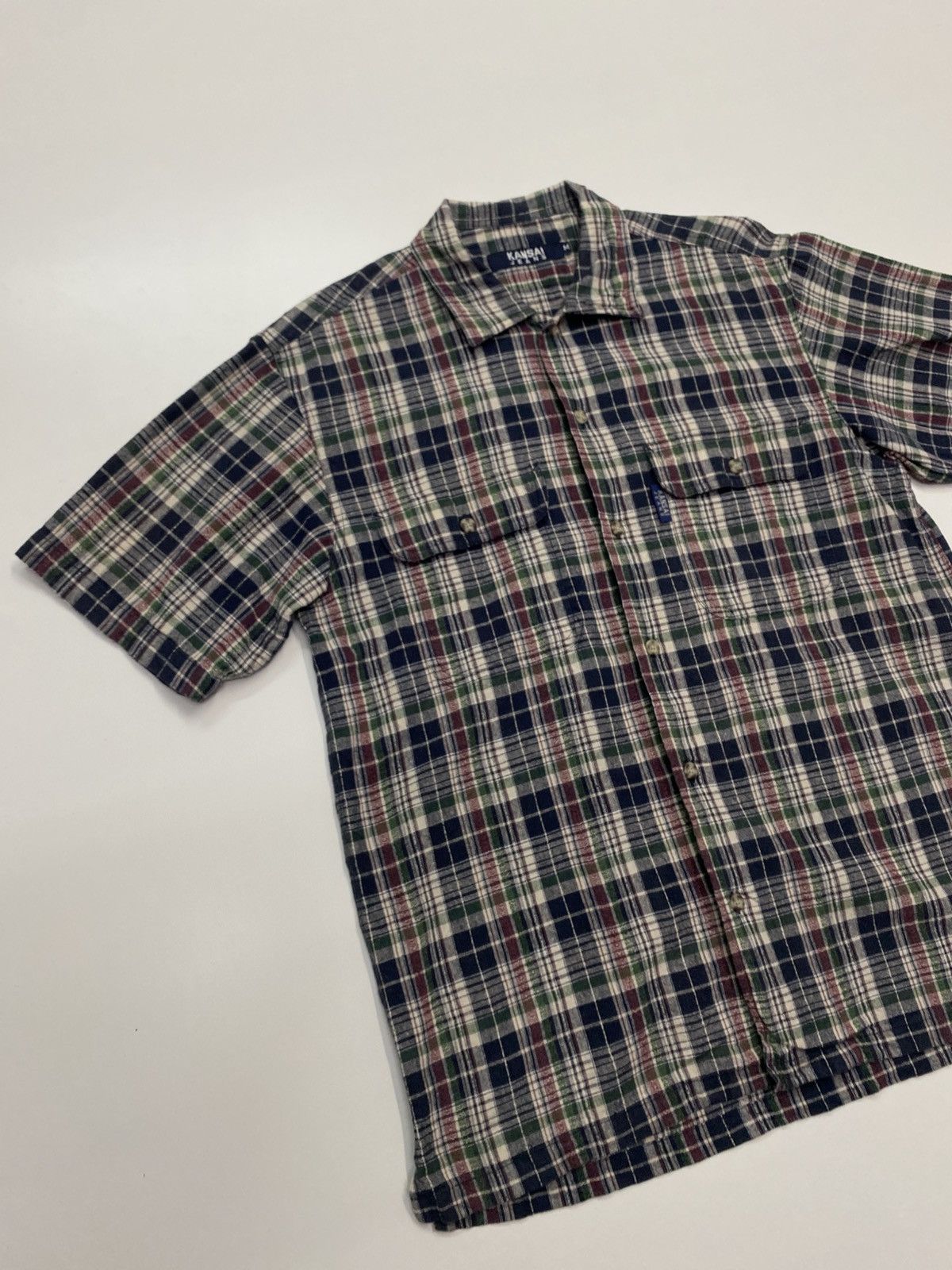Japanese Brand Vintage Kansai Jeans Plaid Shirt Button Up Size US M / EU 48-50 / 2 - 2 Thumbnail