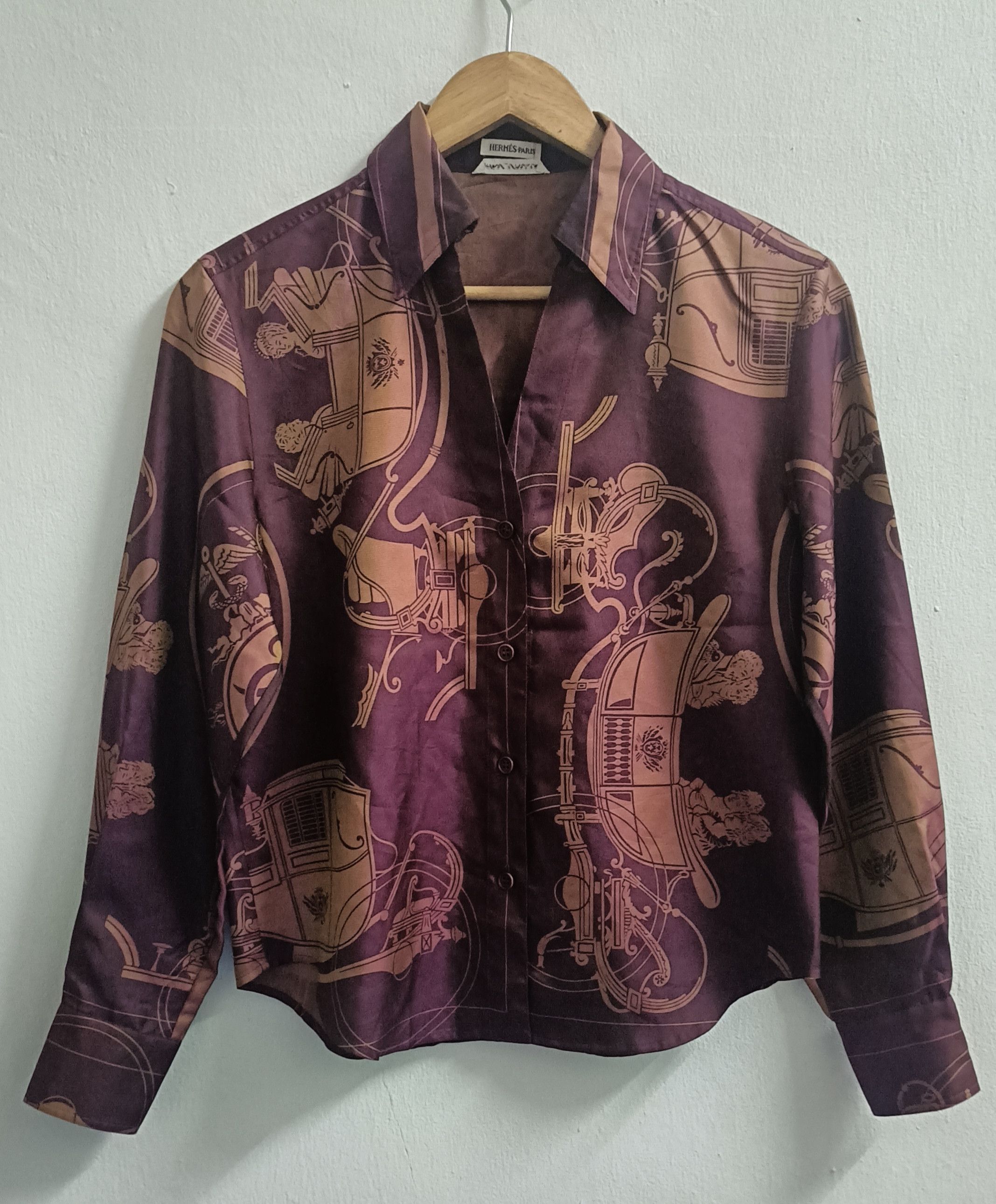 Hermes 🔥🔥Rare Vintage 90s Hermes Paris Blouse Silk Size 36 Size S / US 4 / IT 40 - 1 Thumbnail