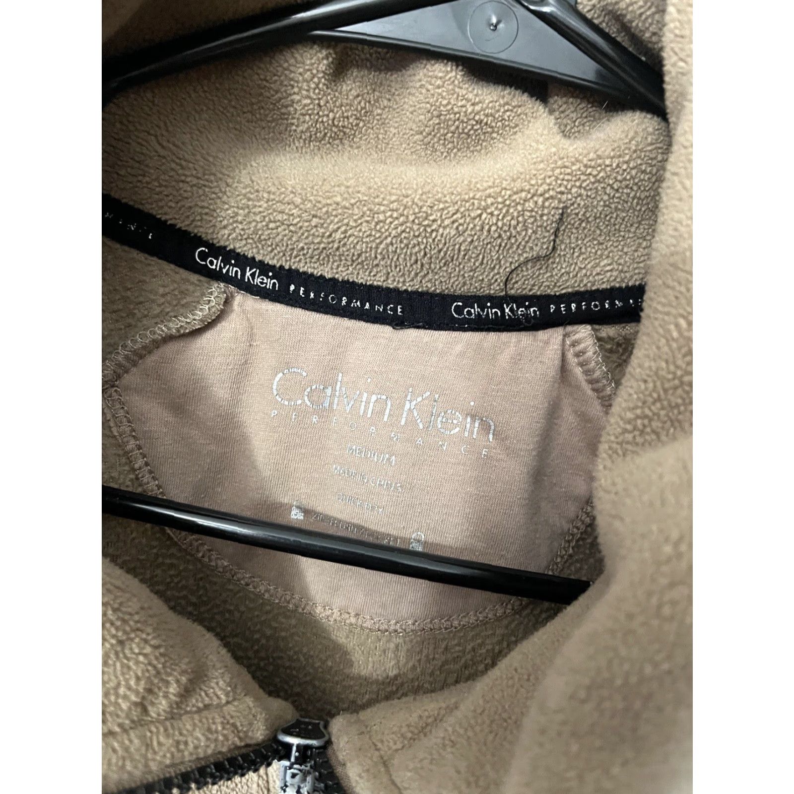 Calvin Klein Calvin Klein Performance Full Zip Sweatshirt Women's Medium Brown Blush Activewear Mock Neck Long Sleeve Embroidered Size M / US 6-8 / IT 42-44 - 2 Thumbnail