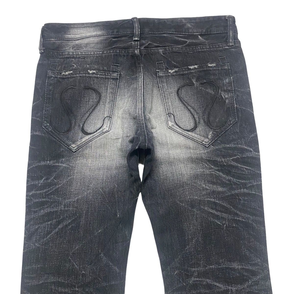 CIVARIZE Civarize Black Whisker Denim Flare Jeans Size US 30 / EU 46 - 10 Thumbnail