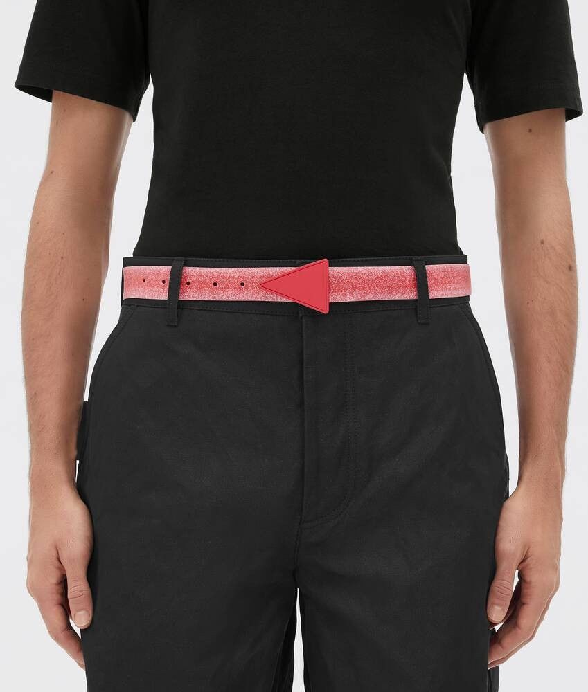 Bottega Veneta o1n1vont0425 Size: 80 / Triangle Belt in Pink/White Size 32 - 3 Thumbnail