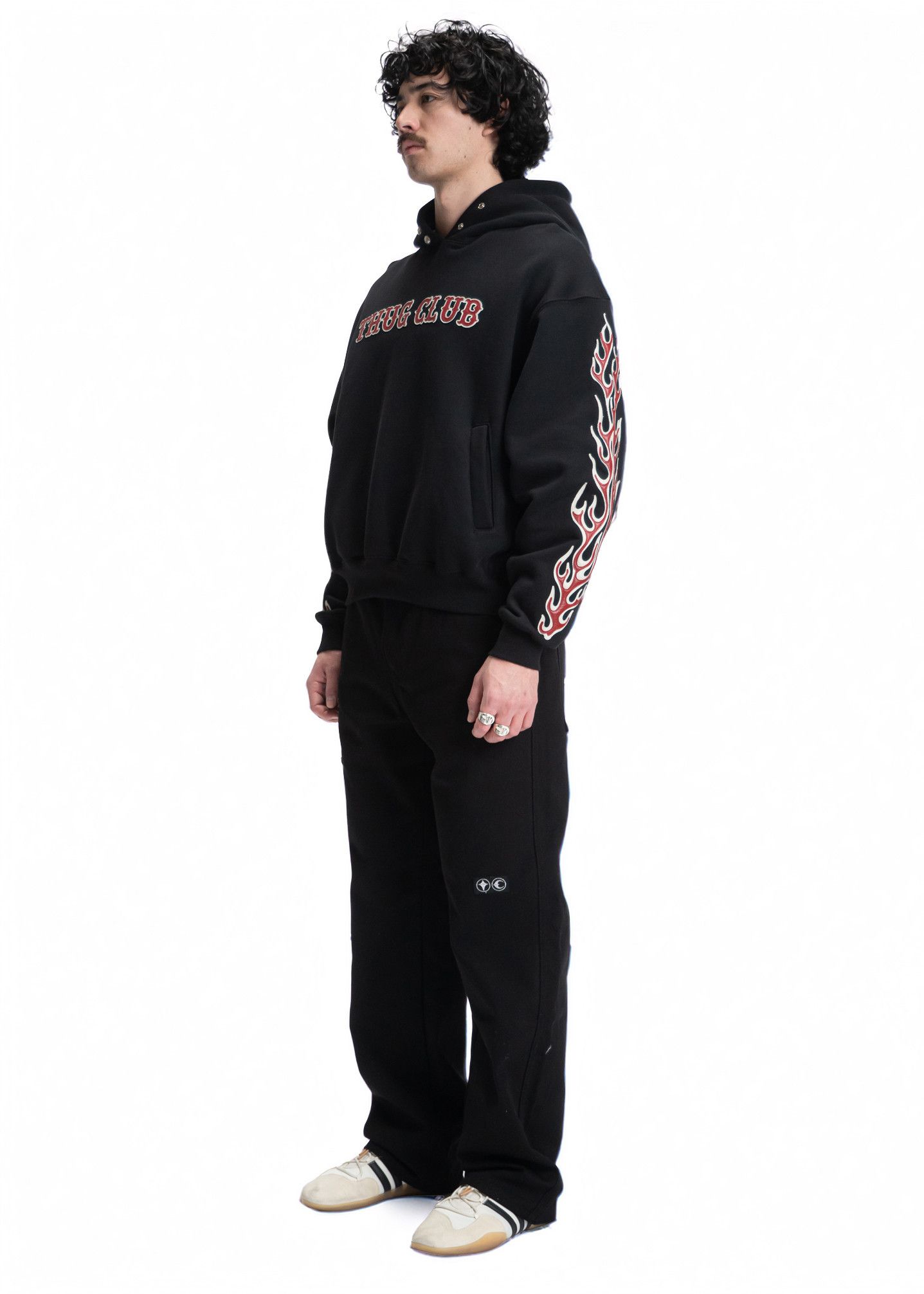 Thug Club Thug Club Leather Flame Hoodie Size US M / EU 48-50 / 2 - 5 Thumbnail