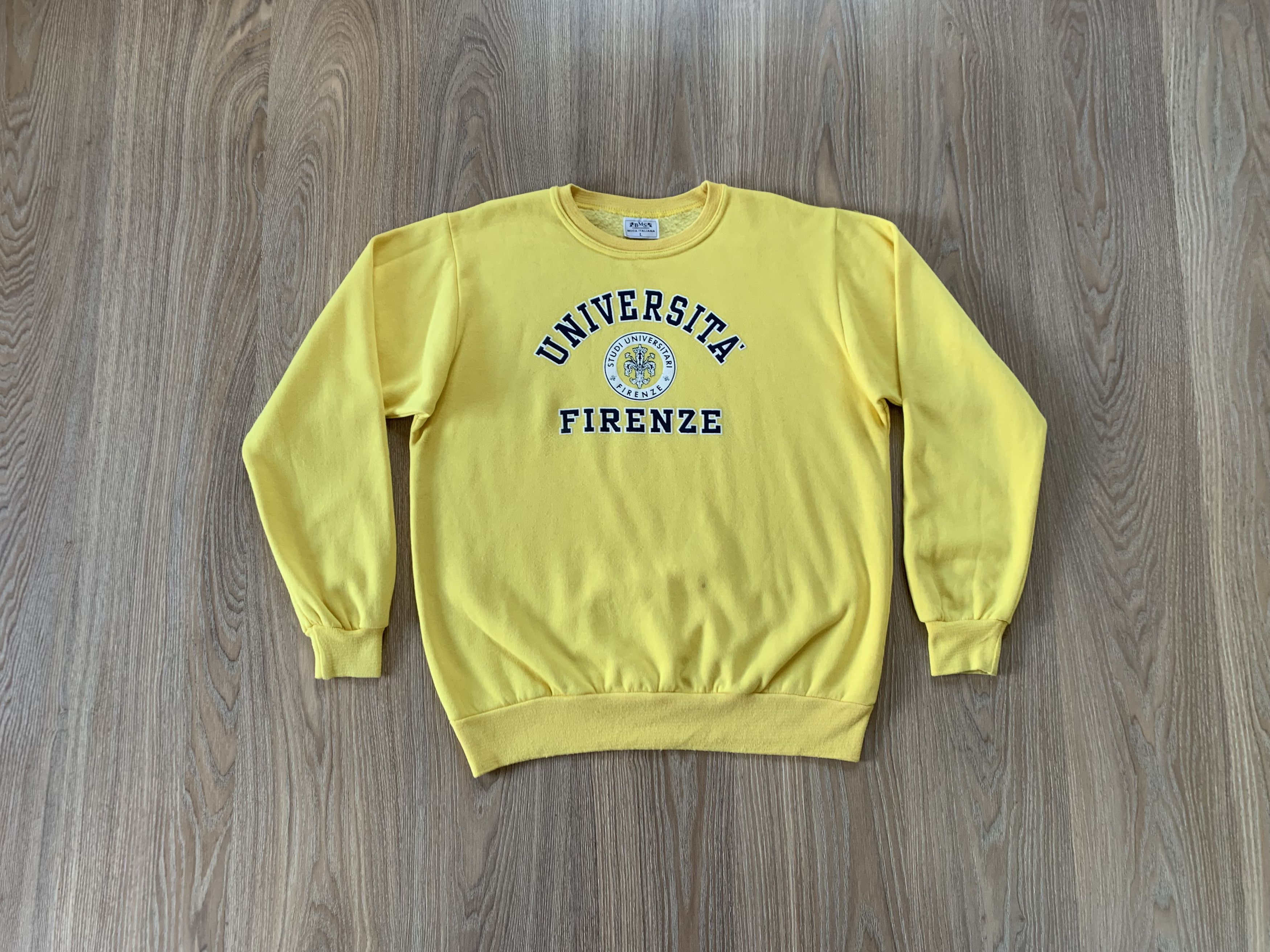 Vintage Universita Firenze Yellow Italian Vintage Sweatshirt Size US L / EU 52-54 / 3 - 1 Thumbnail