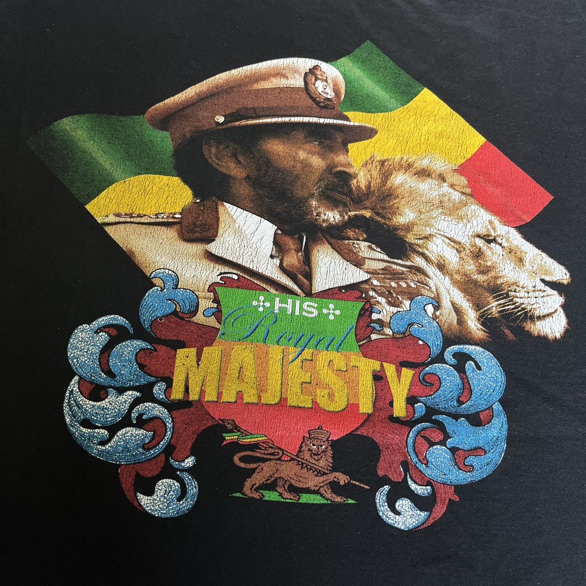 Vintage Vintage 90s Haile Selassie His Royal Majesty Graphic T Shirt Size US XL / EU 56 / 4 - 5 Thumbnail