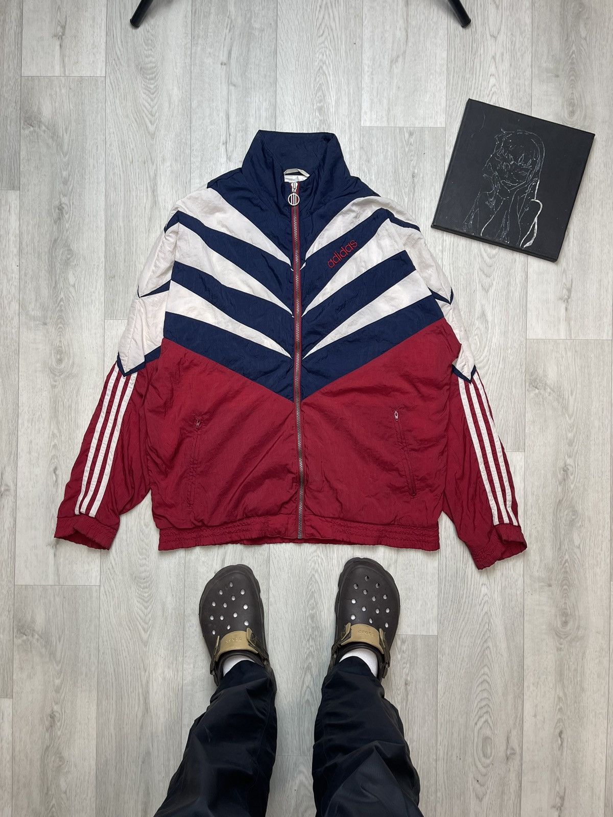 Adidas × Vintage Vintage Adidas Big Logo Light Jacket 90s Size US L / EU 52-54 / 3 - 1 Thumbnail