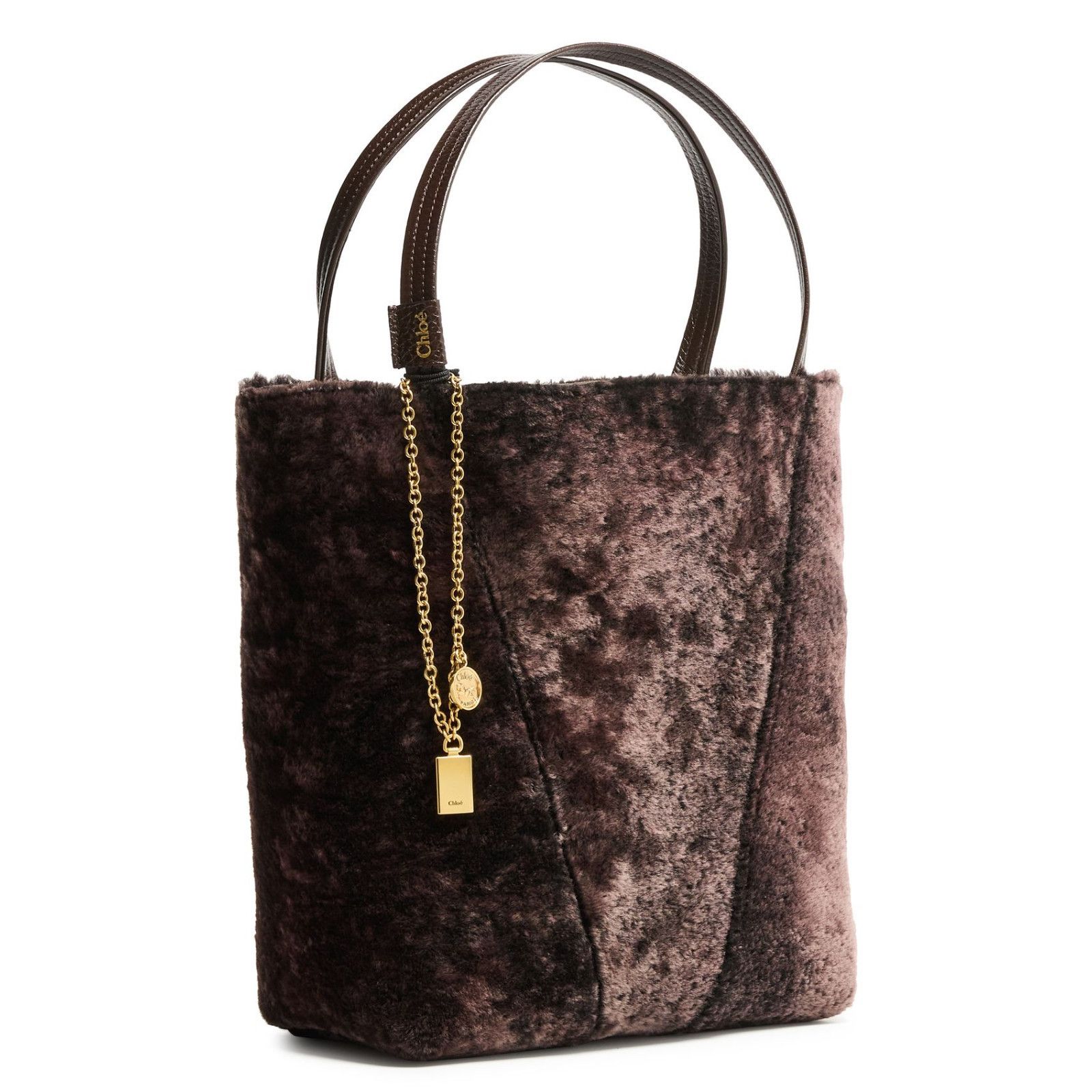 Chloe Chloe Spin Brown Shearling Tote Bag New & Authentic Size ONE SIZE - 2 Thumbnail