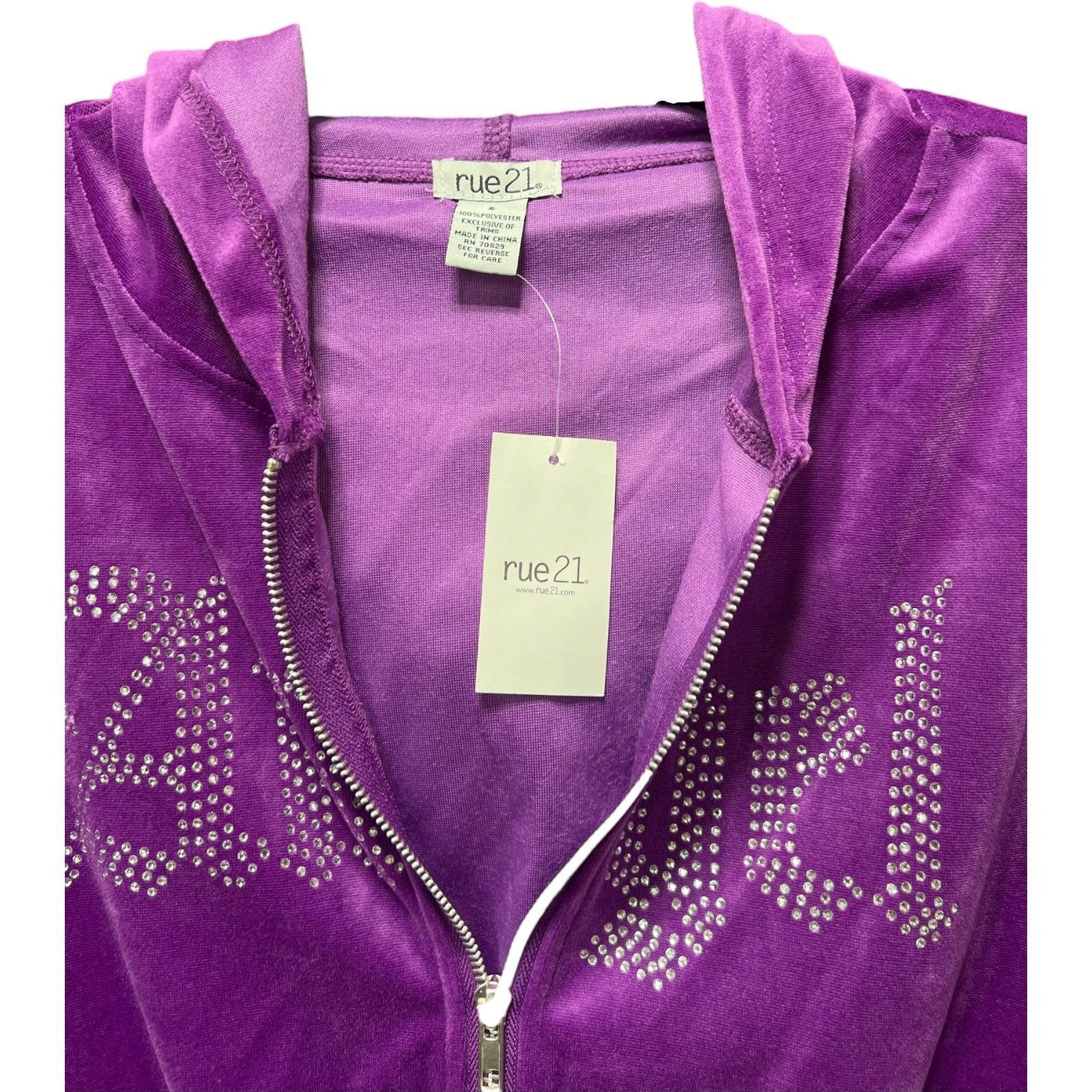 rue21 Rue 21 - Women's Long Sleeve Hooded Sweater - Purple - Small Size S / US 4 / IT 40 - 10 Thumbnail