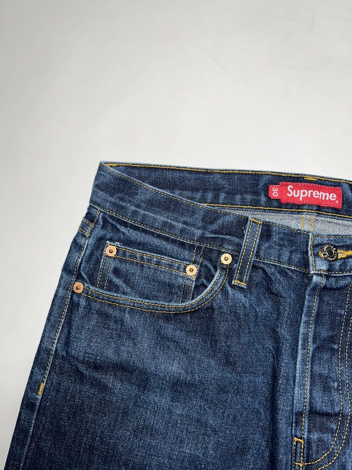 Supreme Supreme Selvedge Denim Jeans Made in USA Vintage Red Patch Size US 30 / EU 46 - 6 Thumbnail