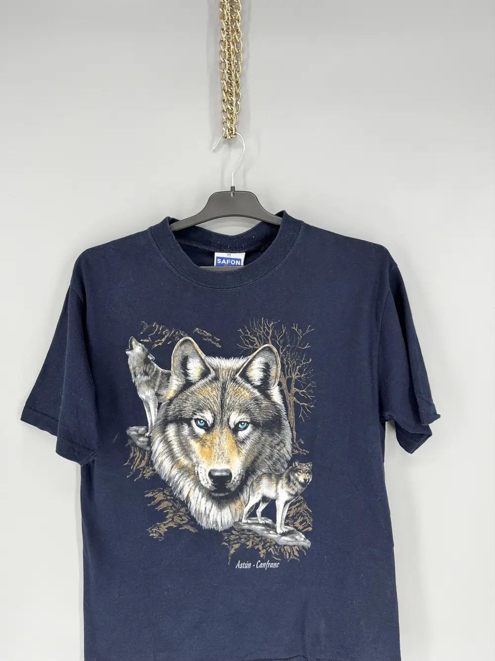 Vintage Vintage 90s Wolf Face Boxy Fit Tee Toys Rock Size M Size US M / EU 48-50 / 2 - 6 Thumbnail