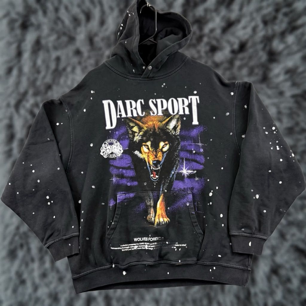 Darc Sport Darc Sport Hoodie Men’s 2XL Black Wolves Club Pullover Streetwear Graphic Print Knit Heavyweight Logo Hooded Size US M / EU 48-50 / 2 - 1 Thumbnail