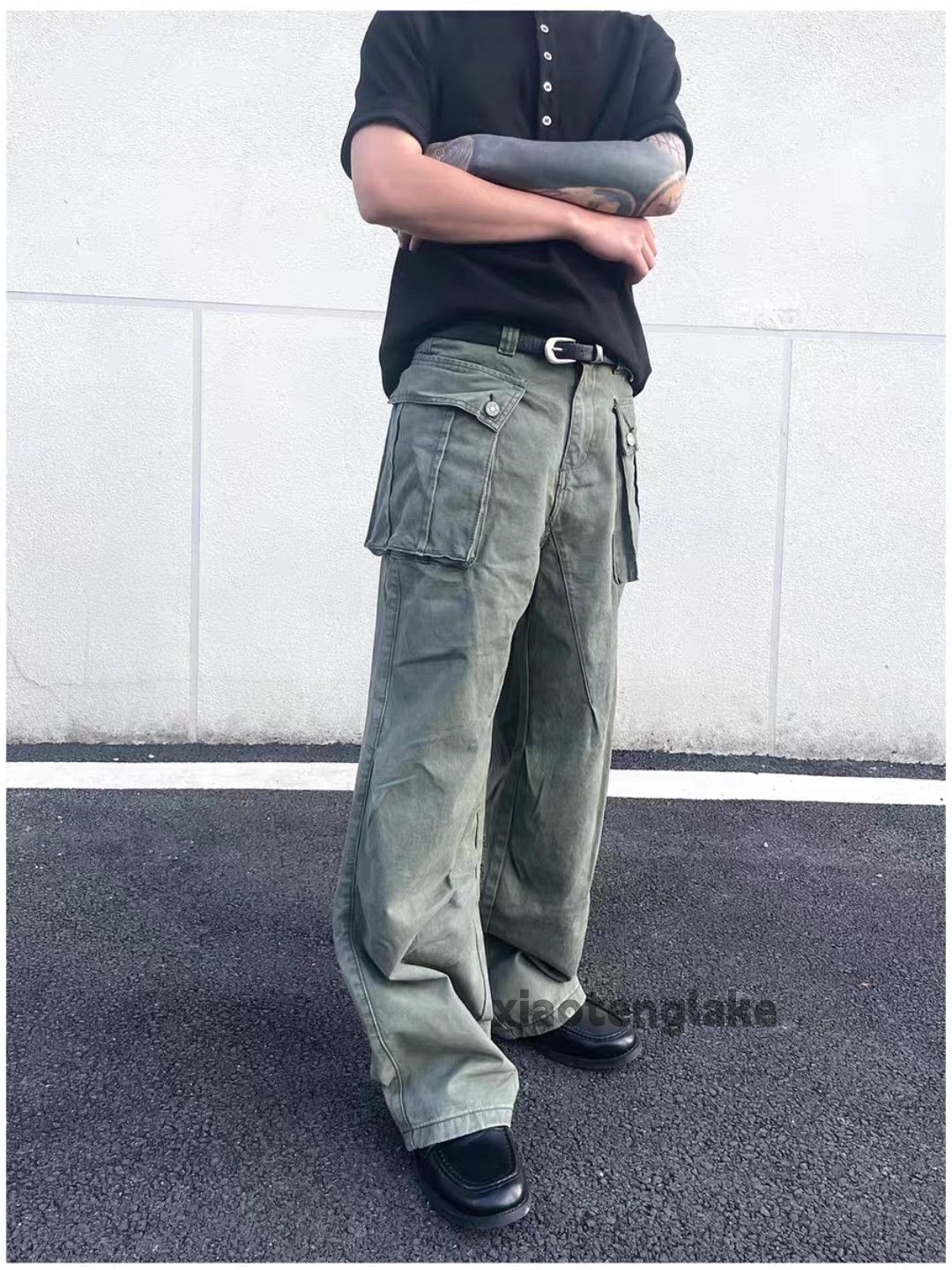 Designer Unisex utility loose baggy skate hiphop military pants Size US 33 - 4 Thumbnail