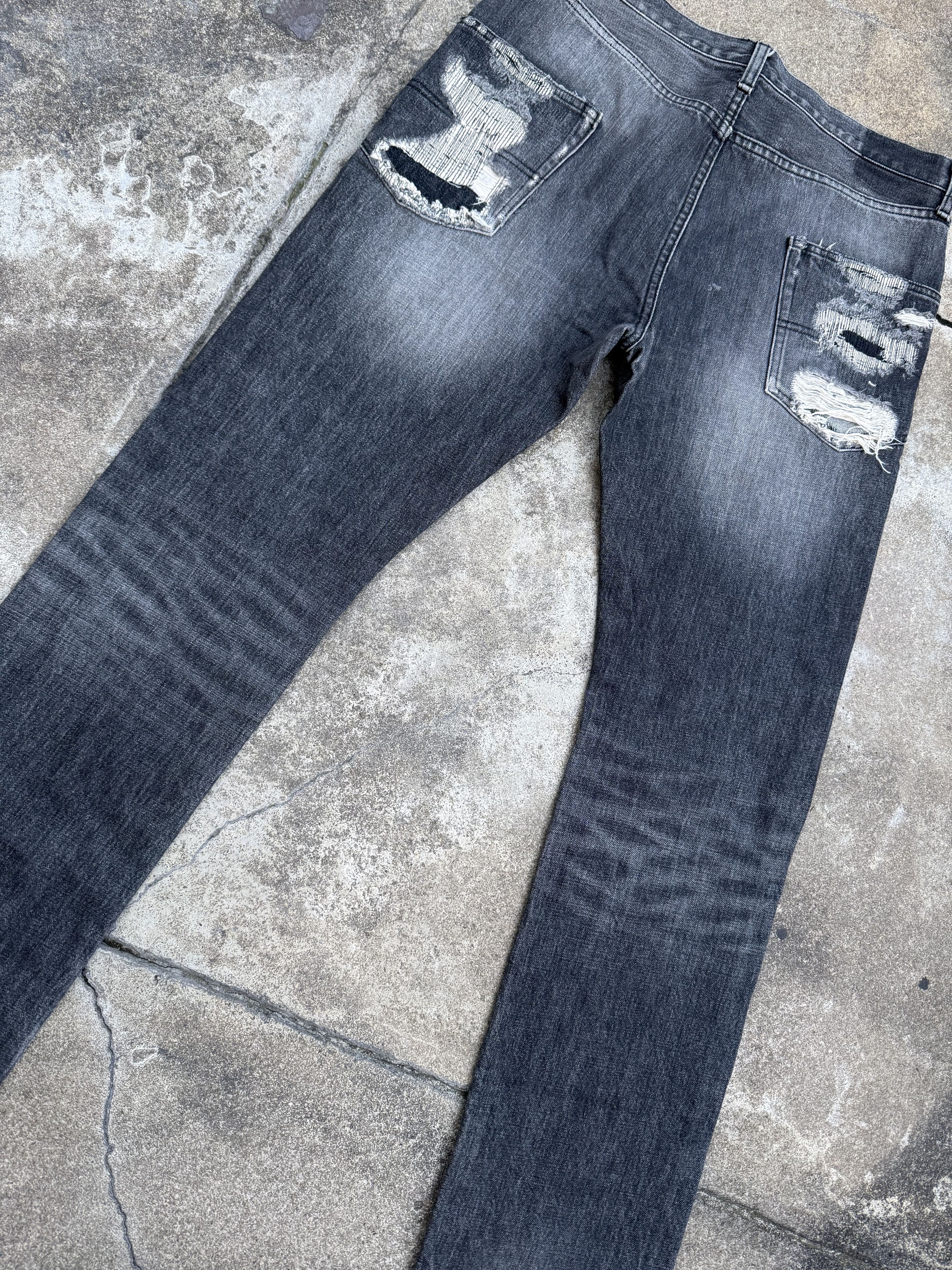 Undercover AW05 "Arts and Crafts" Skull Patch Distressed PocketDenim Size US 32 / EU 48 - 5 Thumbnail