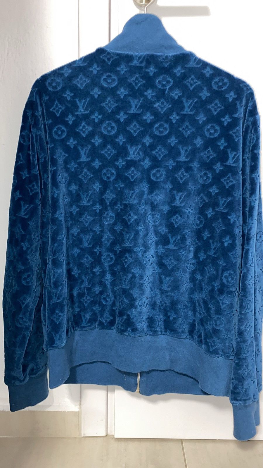 Louis Vuitton Louis Vuitton Monogram Velour Jacket Blue Grailed