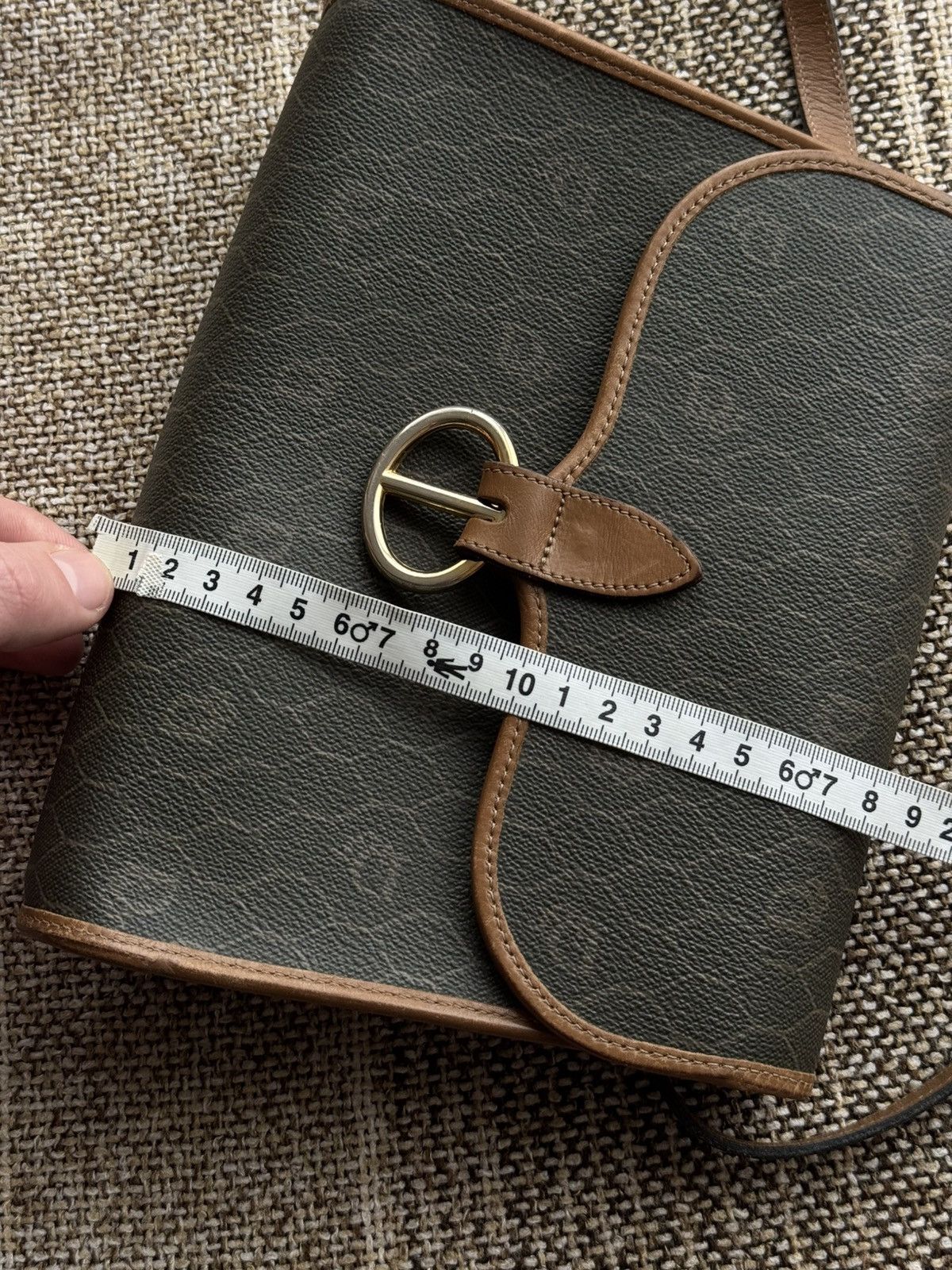 Dior Christian Dior Vintage Khaki Honeycomb Canvas Leather Bag Size ONE SIZE - 15 Thumbnail