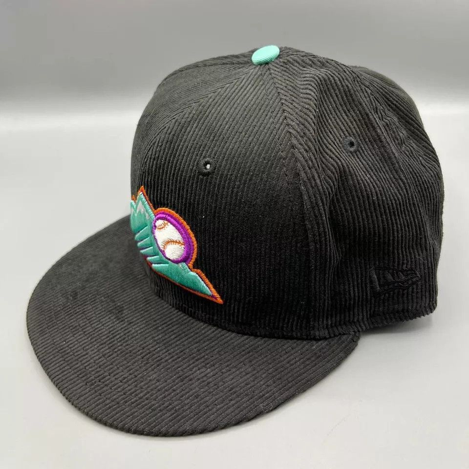 New Era Colorado Rockies Hat Men 7 5/8 Black Corduroy Fitted Cap Size ONE SIZE - 3 Thumbnail