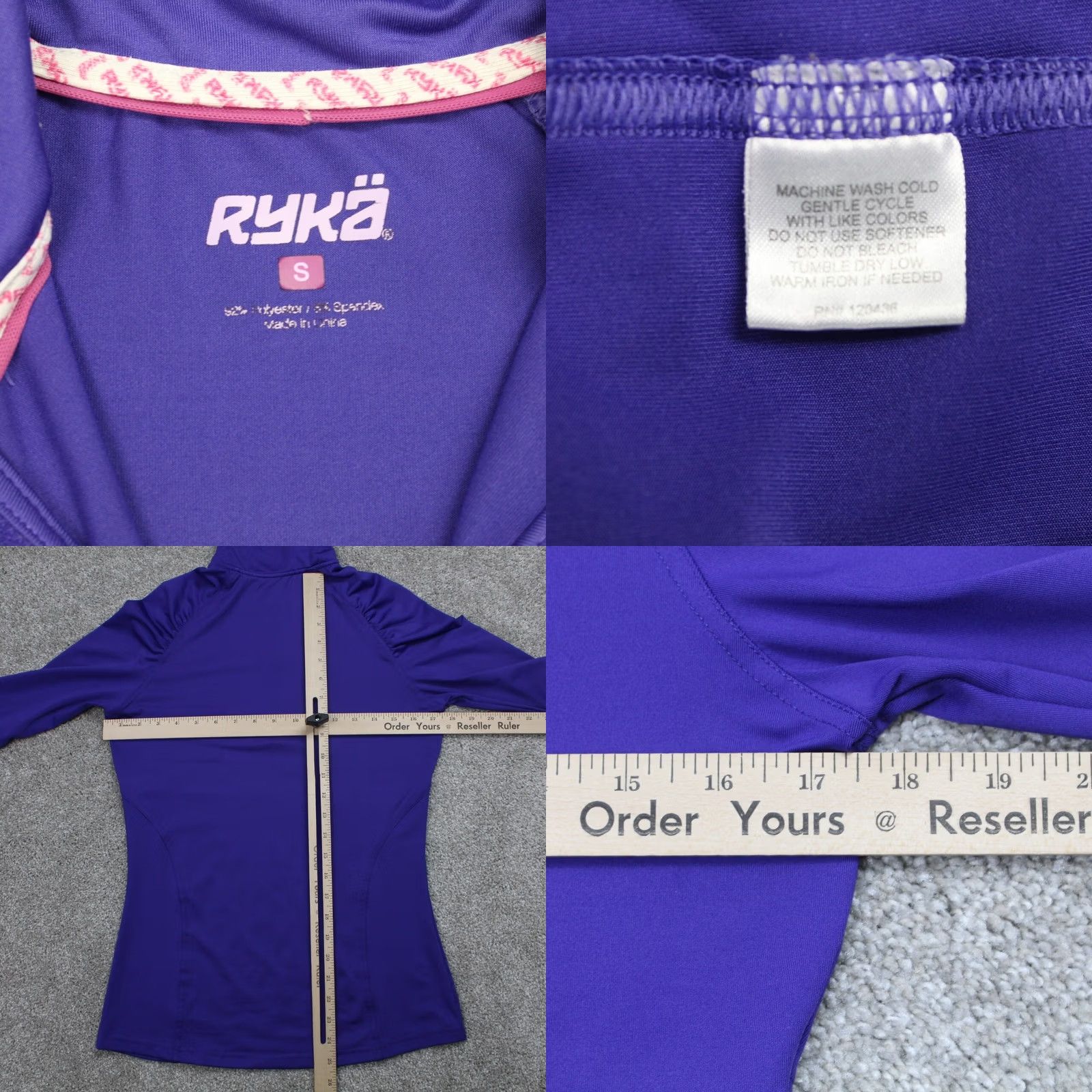 Vintage Ryka Sweatshirt Womens Small Purple 1/4 Zip Polyester Stretch L/S Pullover Size S / US 4 / IT 40 - 8 Thumbnail