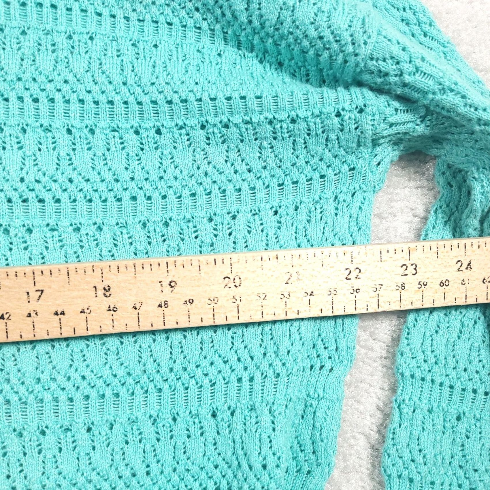 Vintage St. John's Bay Sweater Women's Large Green Round Neck Classic Open Knit 3/4 Sleeve Size L / US 10 / IT 46 - 6 Thumbnail