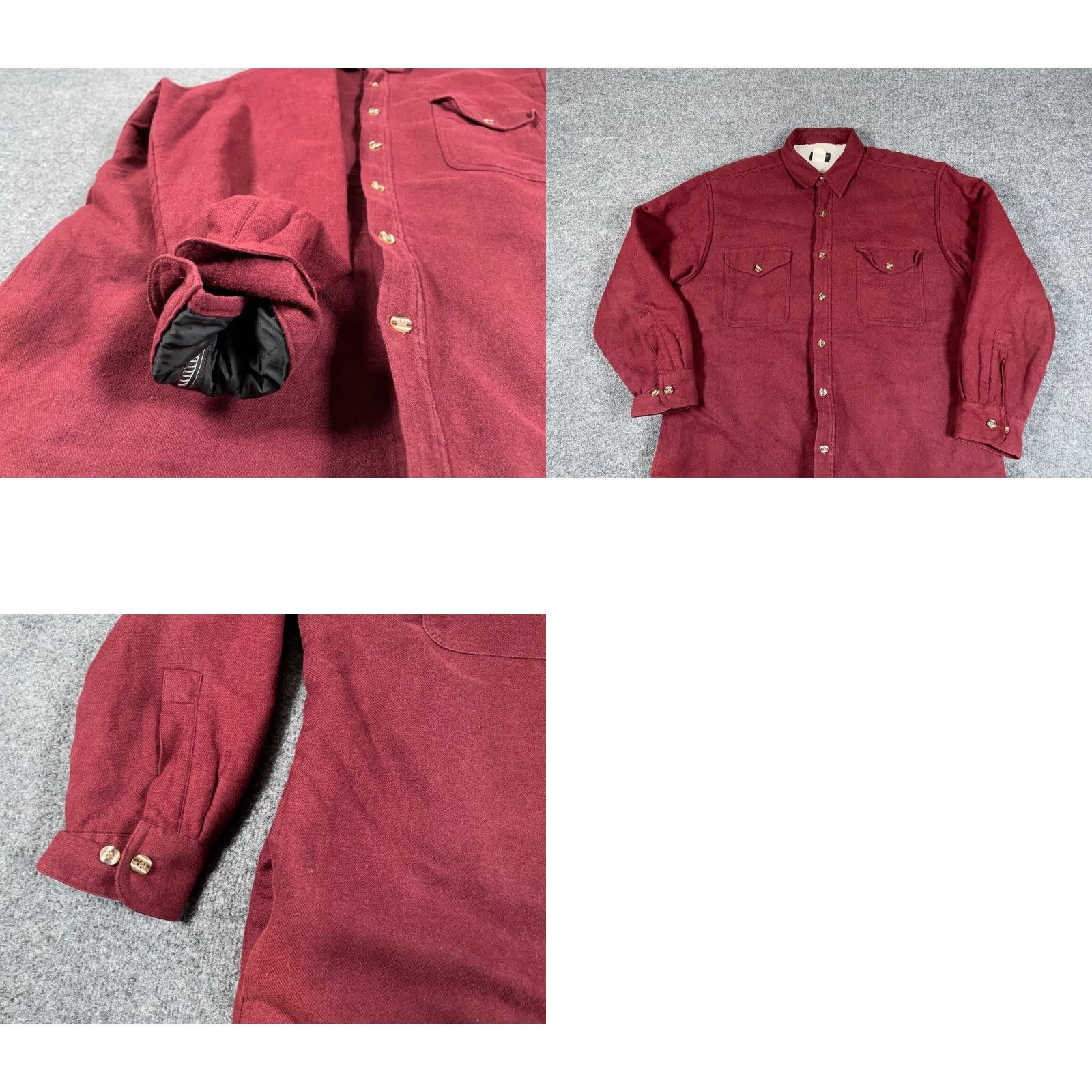 Wrangler Wrangler Jacket Men Large Dark Red Sherpa Lined Twill Shirt Heavy Shacket Size US L / EU 52-54 / 3 - 8 Thumbnail