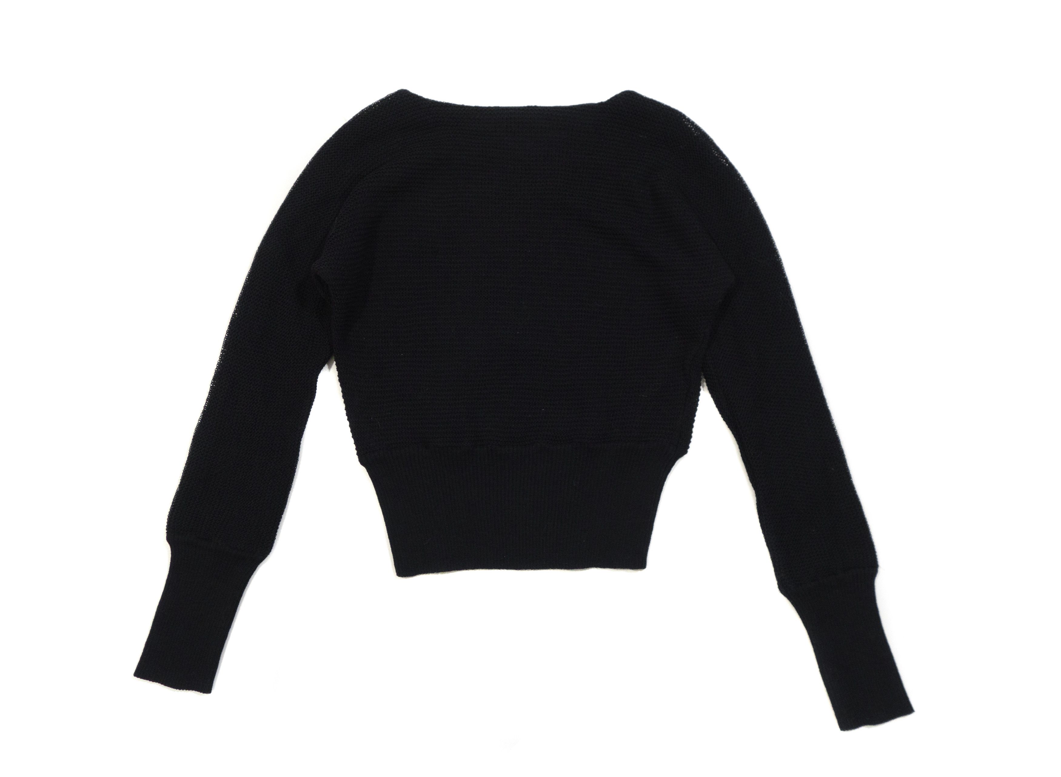 Versace Jeans Couture 90s Medusa Logo Mesh Overlay Knit Drop Sweater Vintage Size M / US 6-8 / IT 42-44 - 2 Thumbnail
