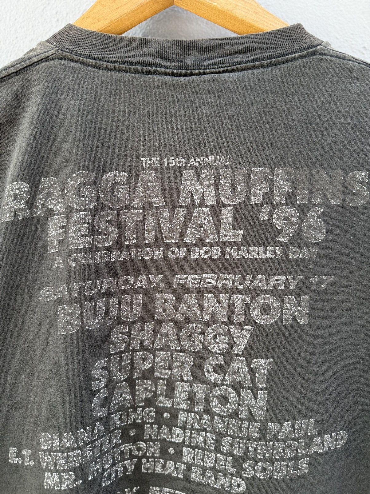 Band Tees Thrashed Vintage 90s Bob Marley Ragga Muffins Festival Faded Size US L / EU 52-54 / 3 - 9 Thumbnail
