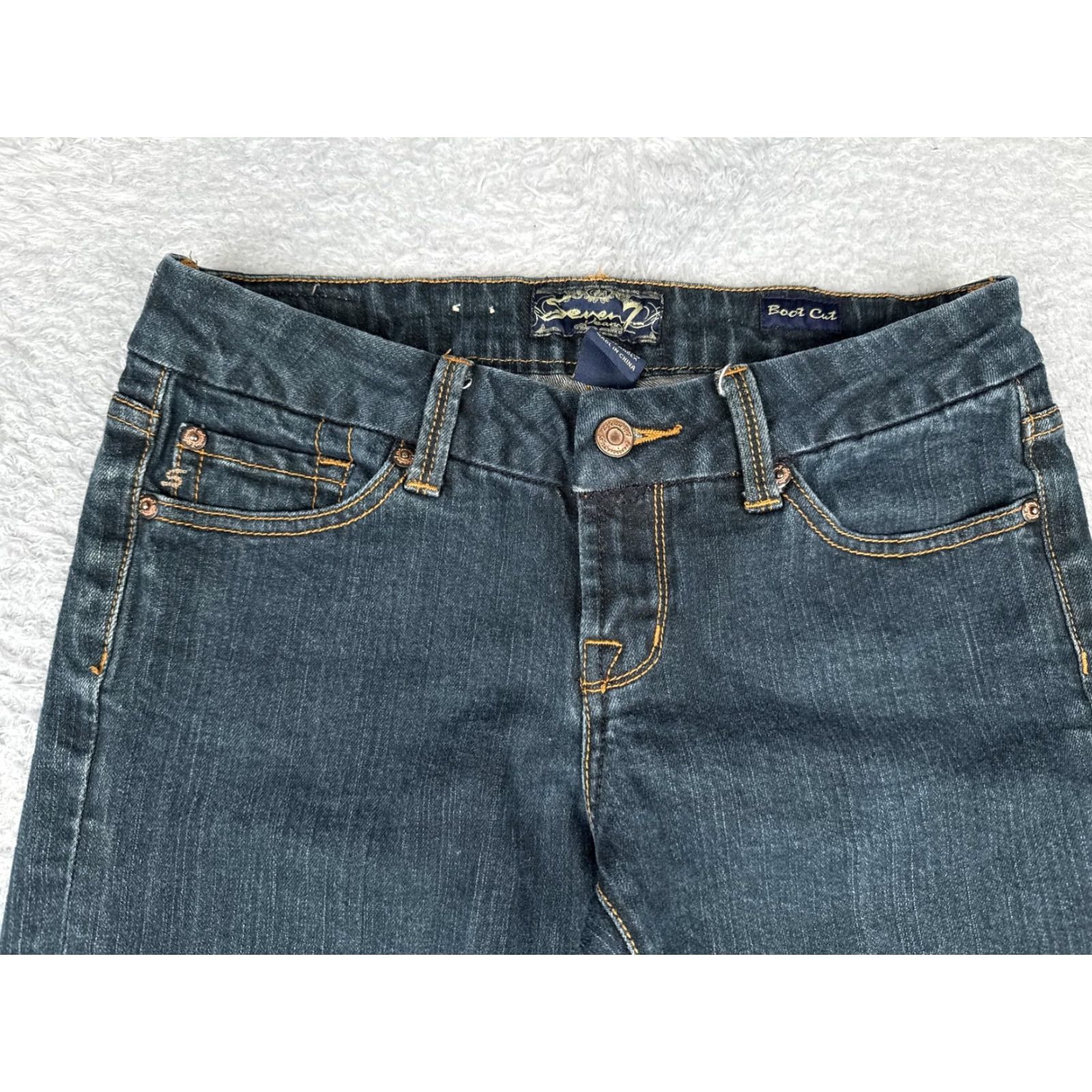 Vintage Seven7 Jeans Womens 29 Blue Bootcut Denim Stretch Dark Wash Regular Inseam 25 Size 29" - 4 Thumbnail