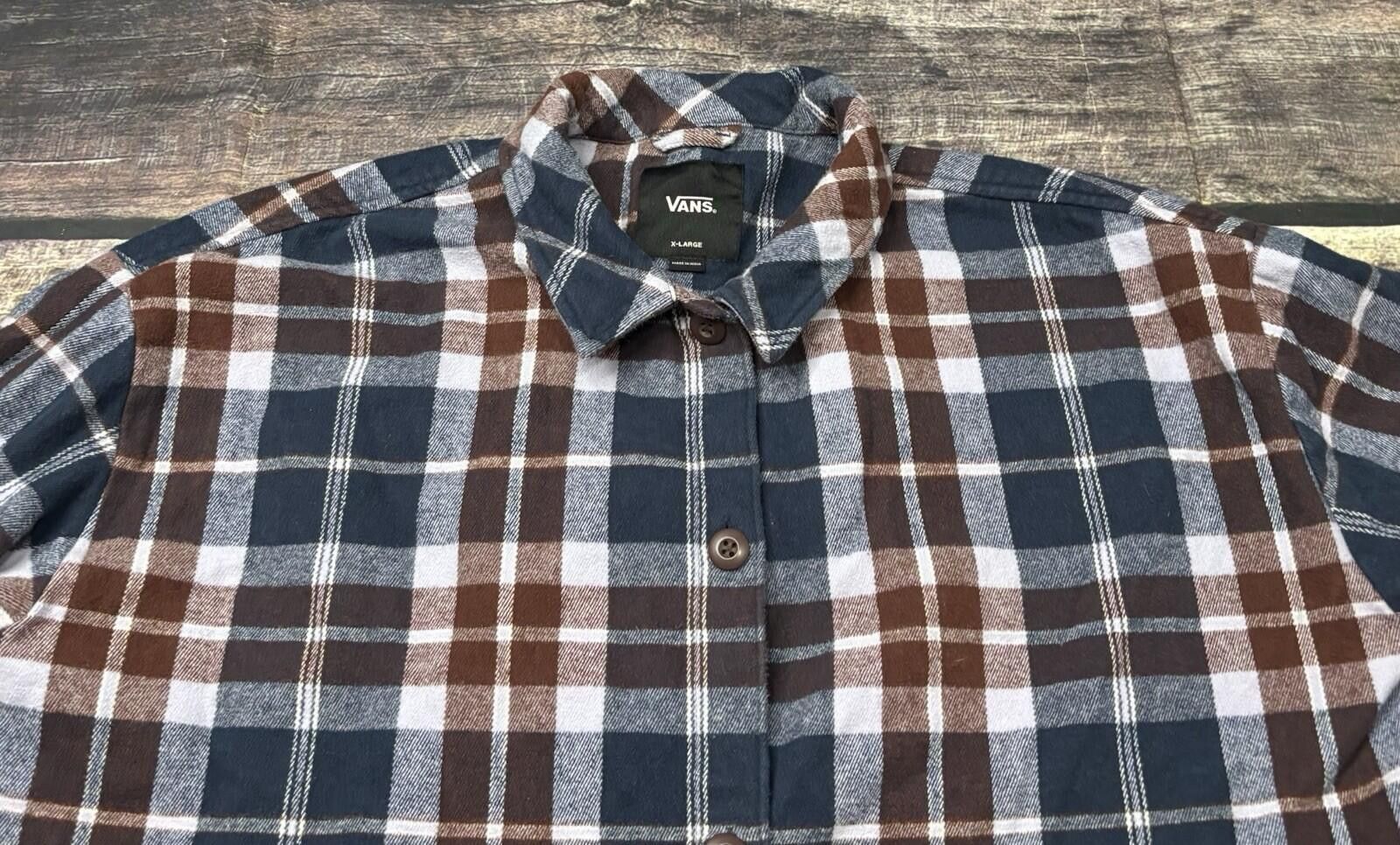 Vans Vans Shacket Men XL Flannel Thick Pocket Cotton Shirt Jacket Size US XL / EU 56 / 4 - 4 Thumbnail