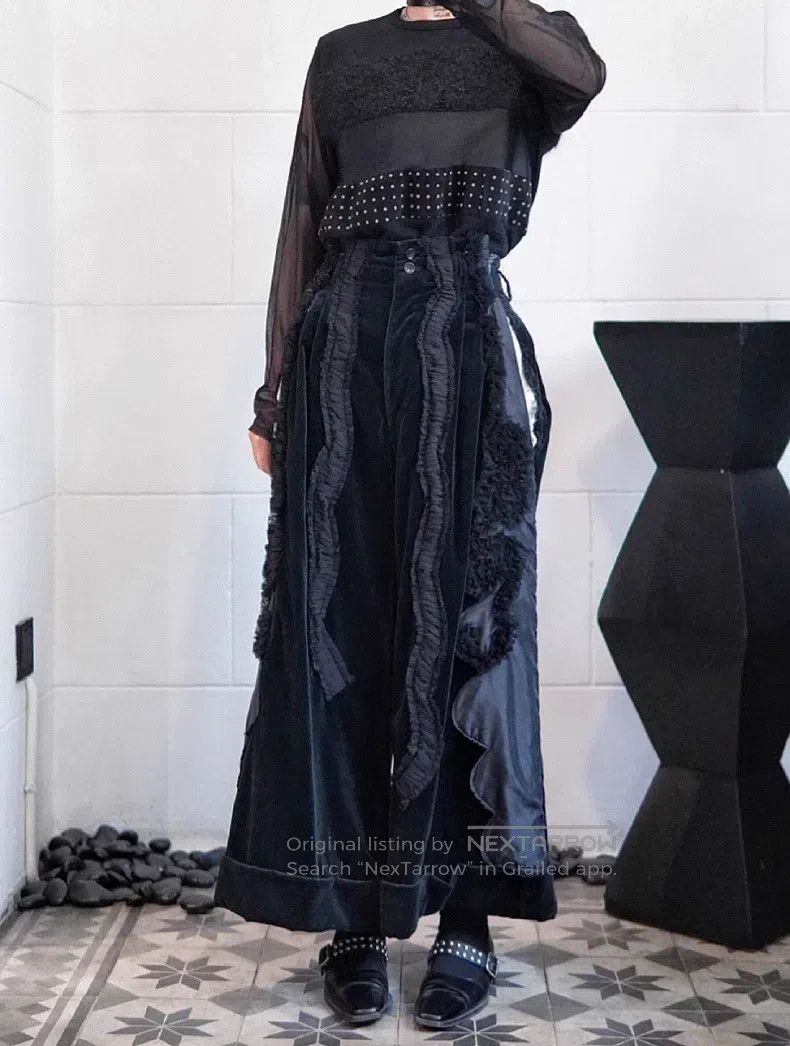 Comme des Garcons Comme des Garcons size XS Velvet Patchwork Long Pants Size 23" - 3 Thumbnail