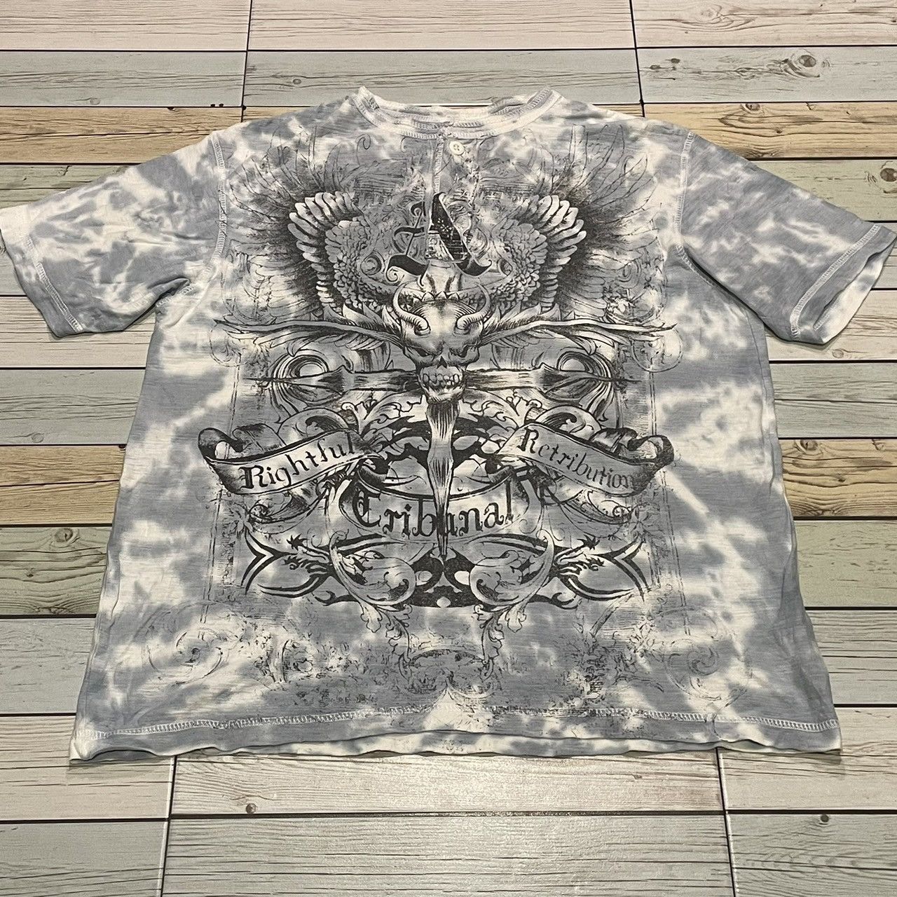 Affliction × Ed Hardy × Tapout Rare Wings Cross Tee Y2K Affliction Style Size US L / EU 52-54 / 3 - 1 Thumbnail
