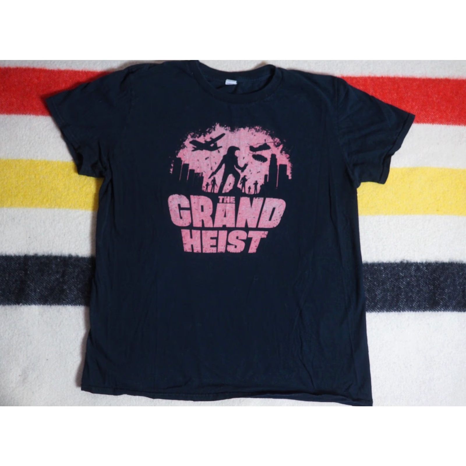 Vintage Rooster Teeth Achievement Hunter Lets Play Grand Heist Black Tee T-Shirt Mens M Size US M / EU 48-50 / 2 - 2 Thumbnail