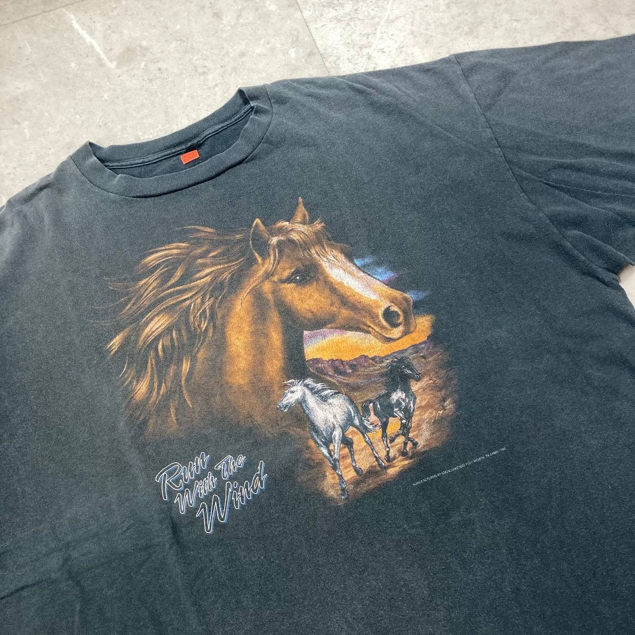 Arts & Science Vintage 90s Horse American Western Nature Faded Tee Size US XXL / EU 58 / 5 - 2 Thumbnail